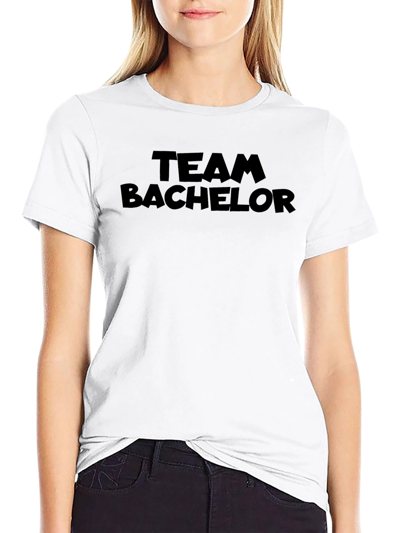 Team Bachelor Black Crew Neck T-Shirt
