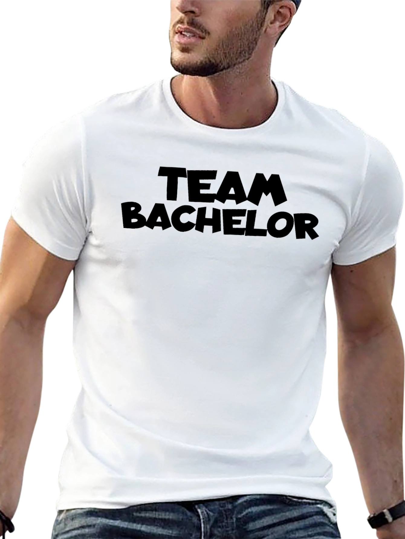 Team Bachelor Black Crew Neck T-Shirt