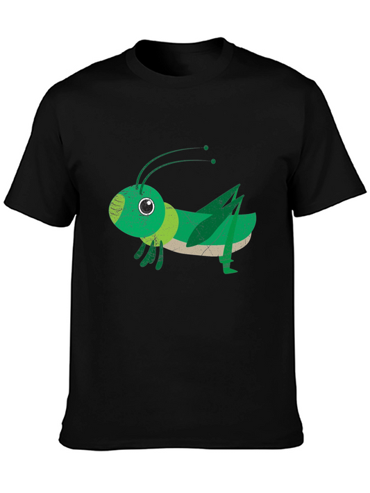 Grasshopper Graphic Tee - Black Cotton Casual Shirt