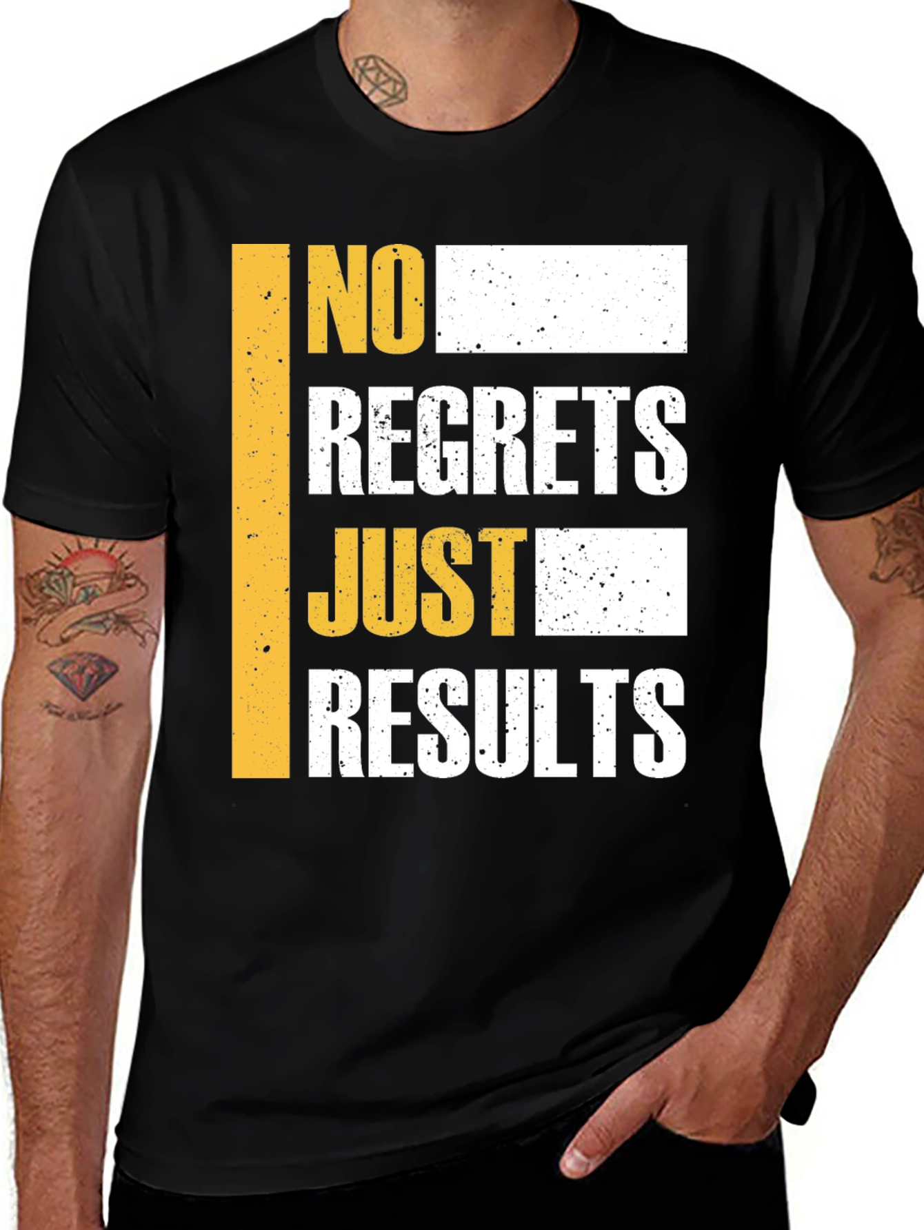 No Regrets Just Results Graphic Tee - Motivational T-Shirt