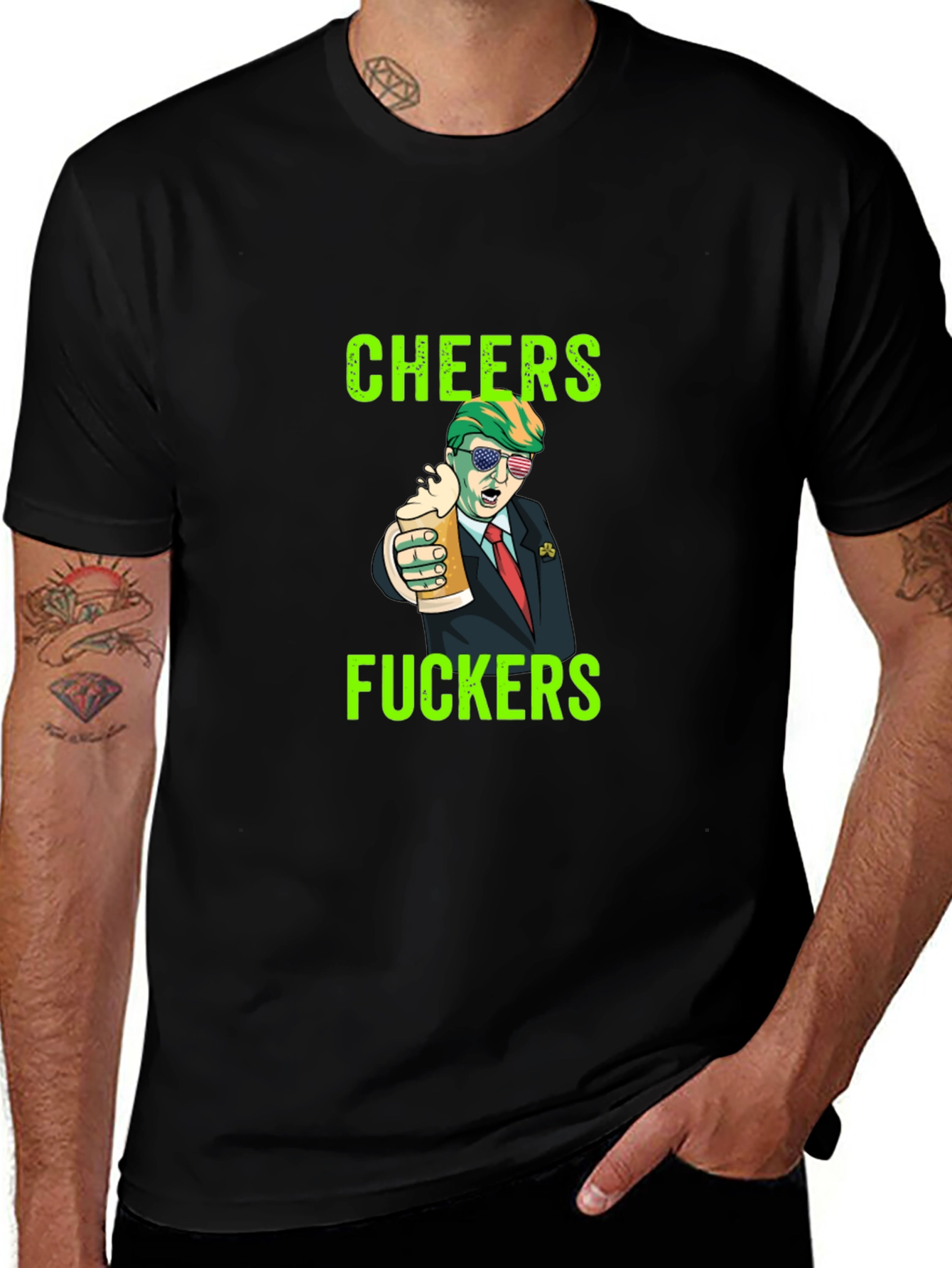 Cheers Trump Novelty Graphic Tee