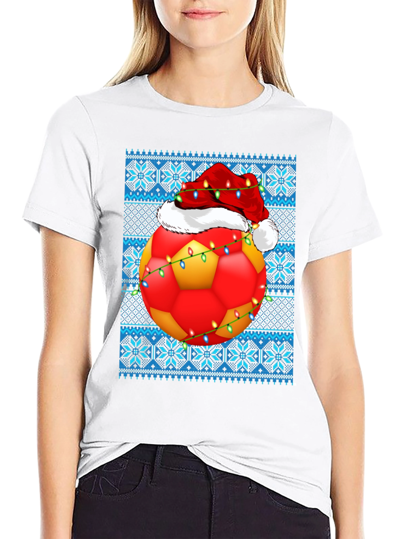 Festive Soccer Ball Christmas T-Shirt