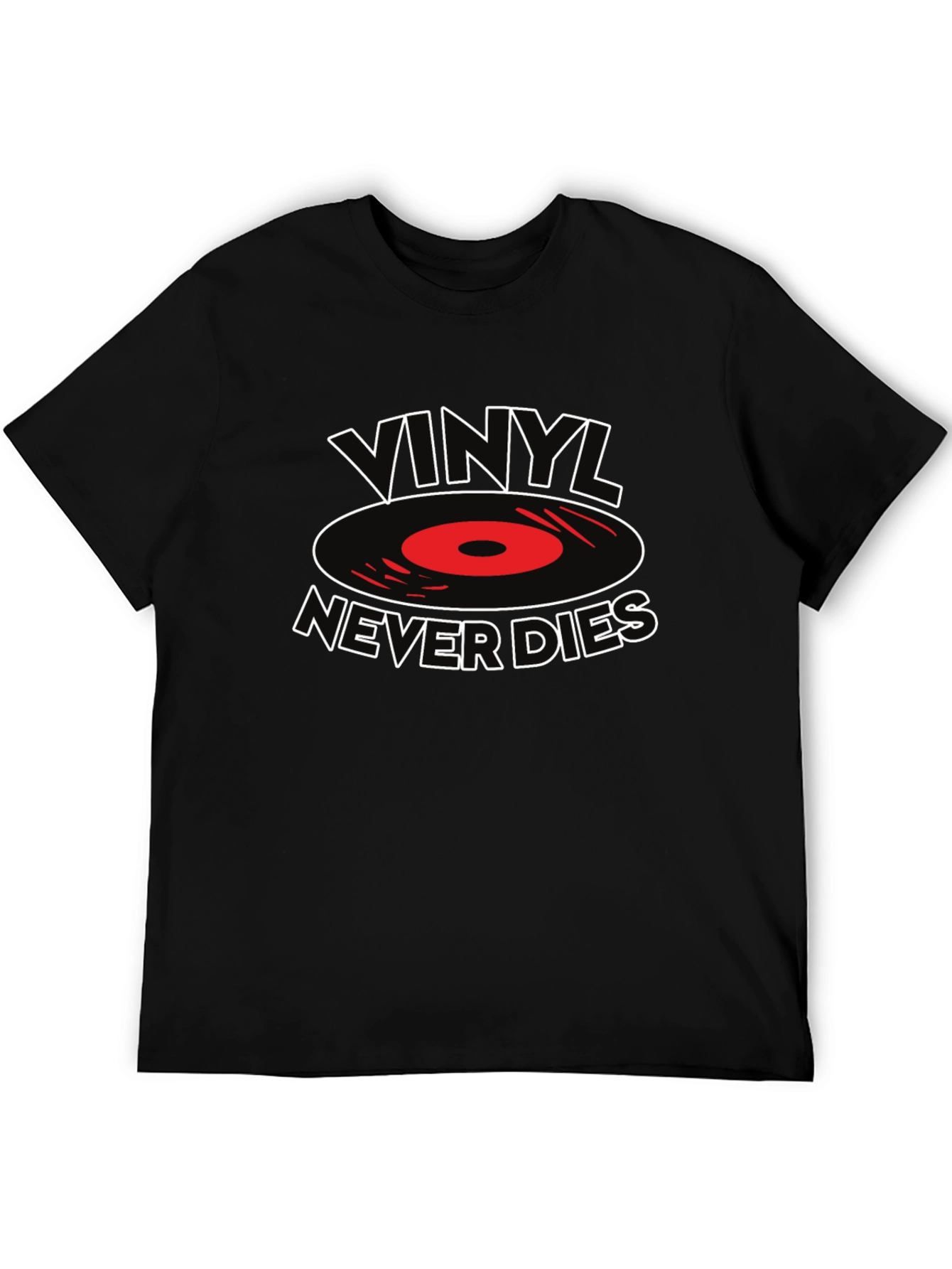 Vinyl Never Dies Black T-Shirt - Music Lover Tee