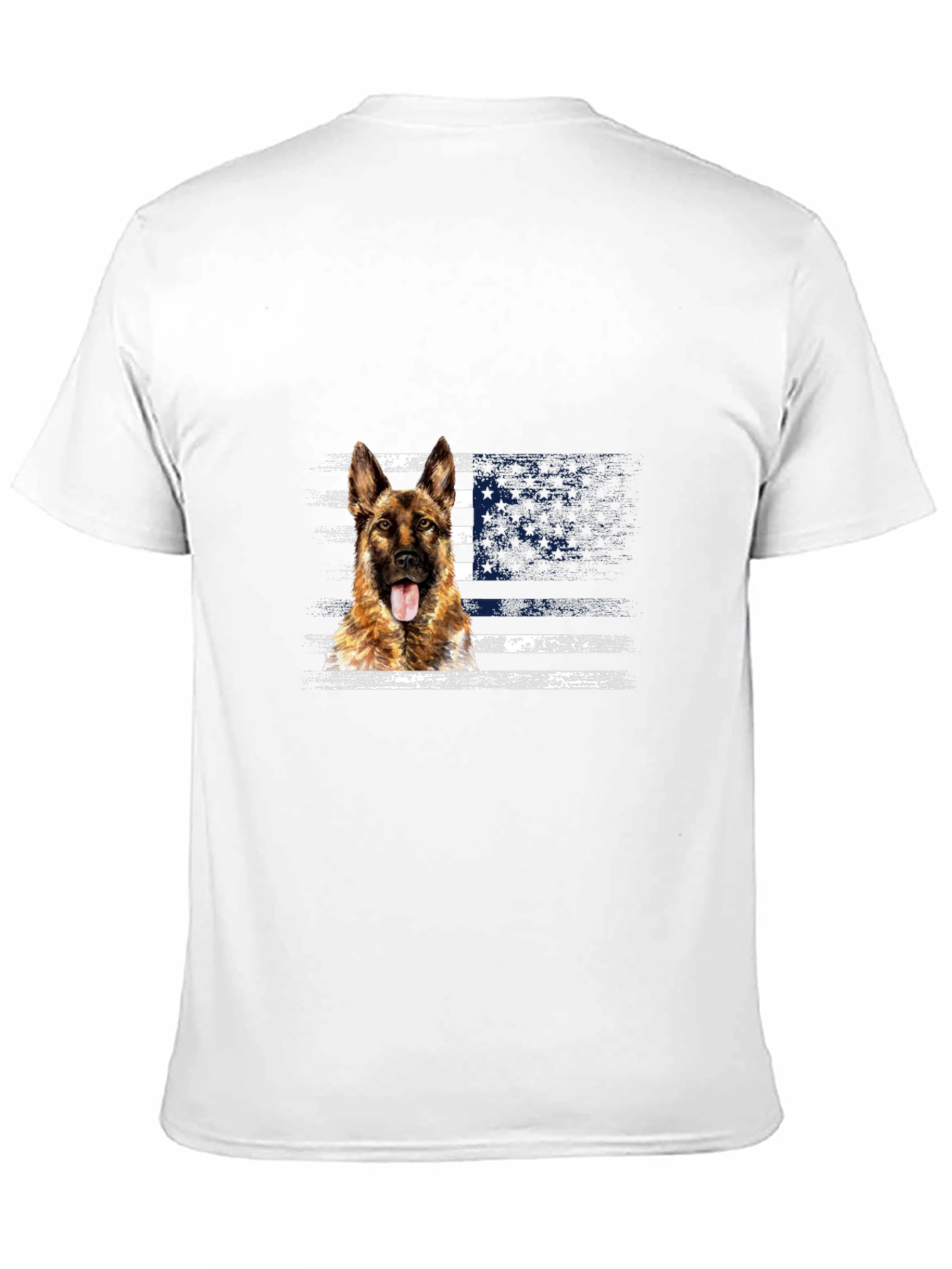 German Shepherd American Flag T-Shirt