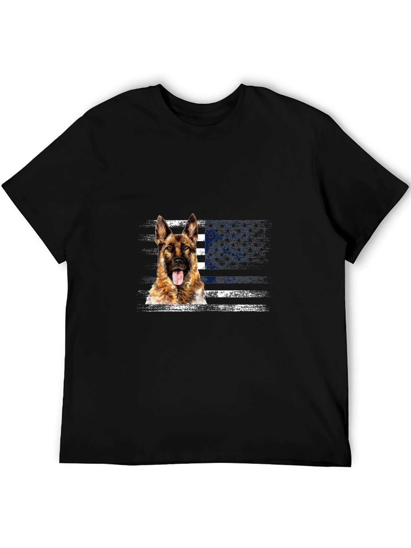 German Shepherd American Flag T-Shirt