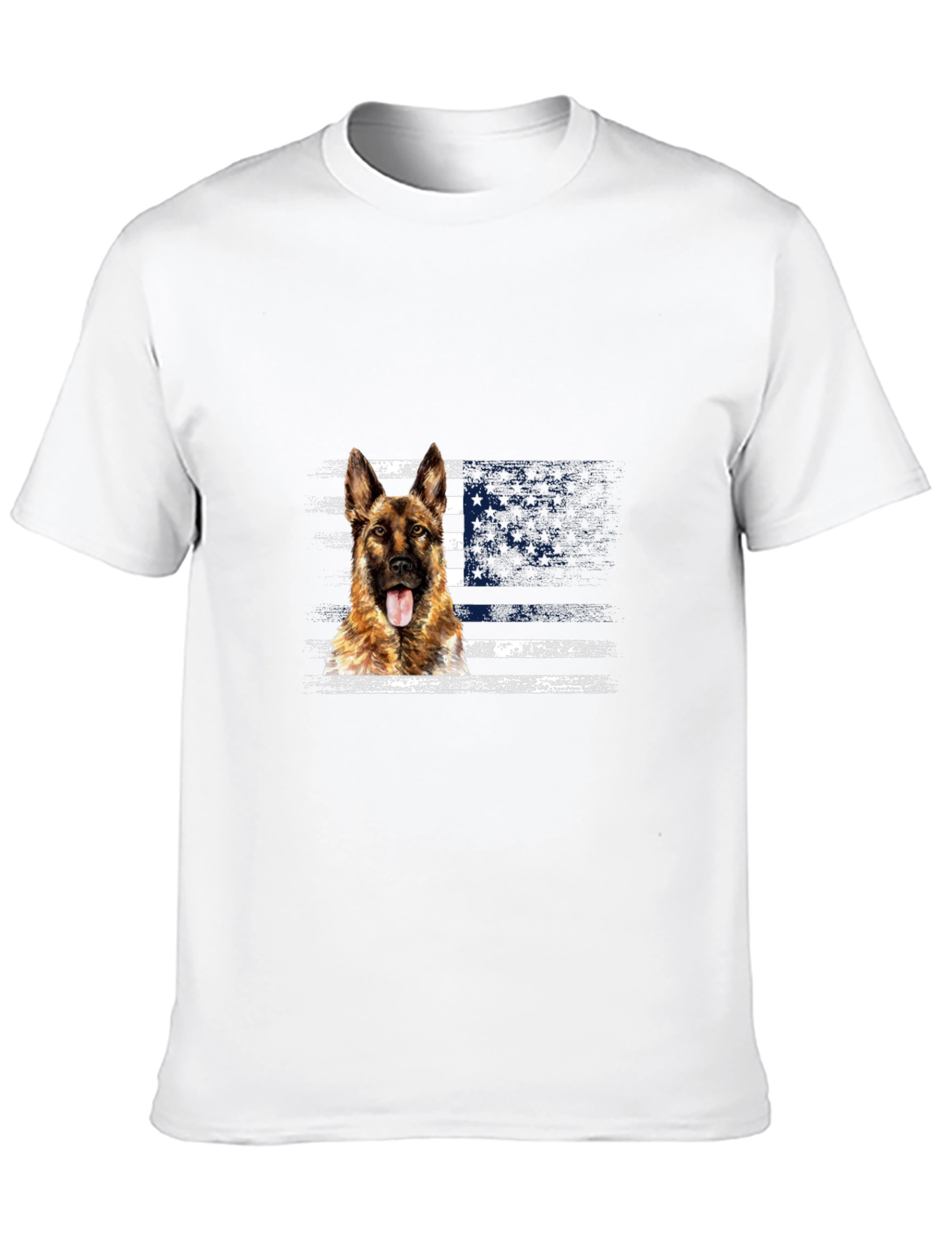 German Shepherd American Flag T-Shirt