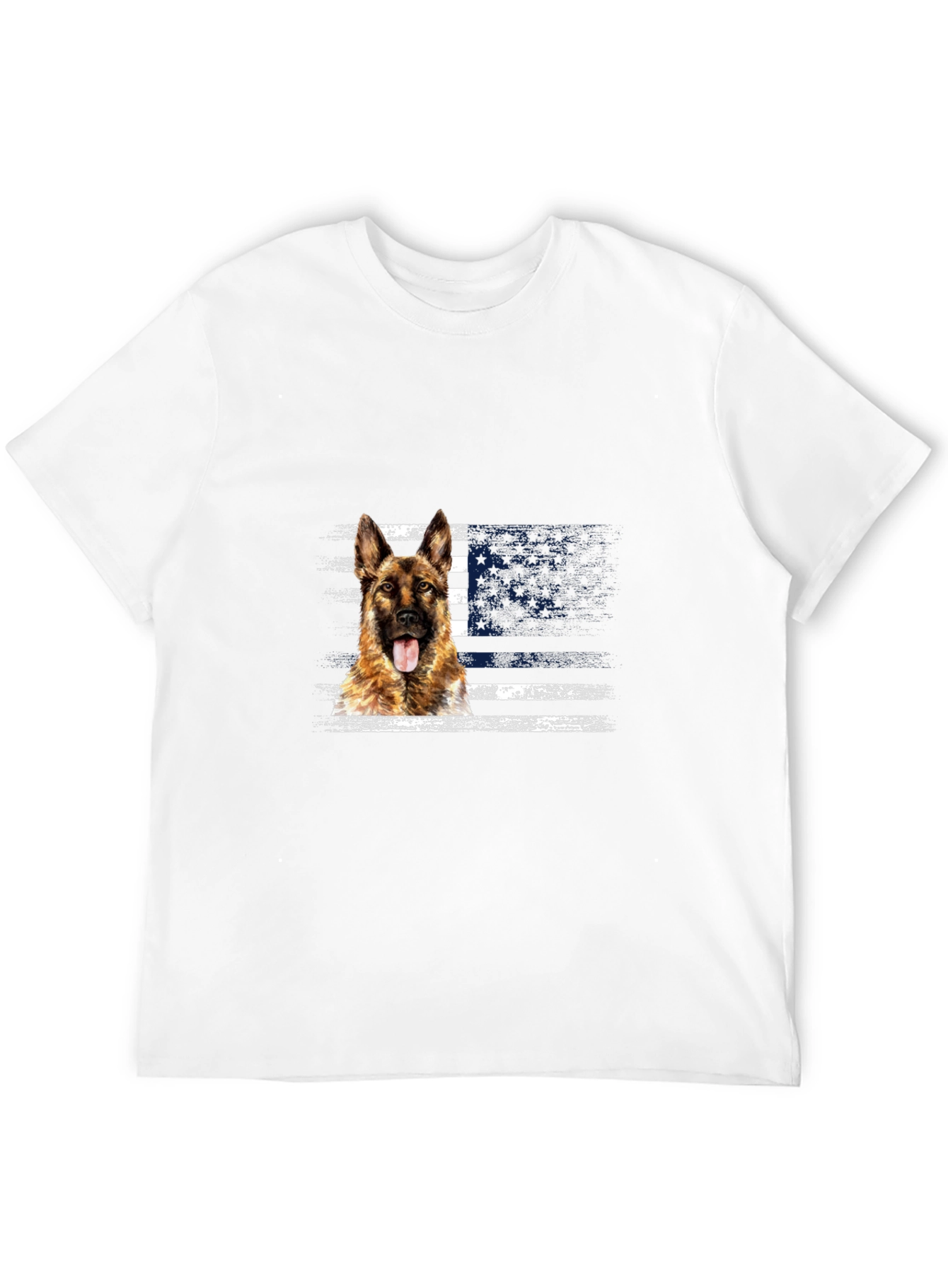 German Shepherd American Flag T-Shirt