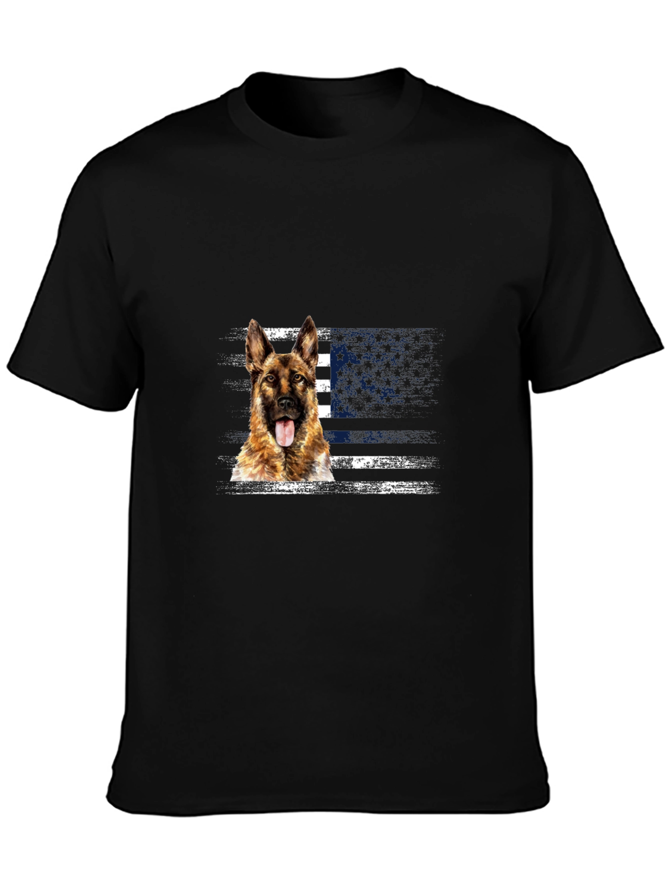 German Shepherd American Flag T-Shirt