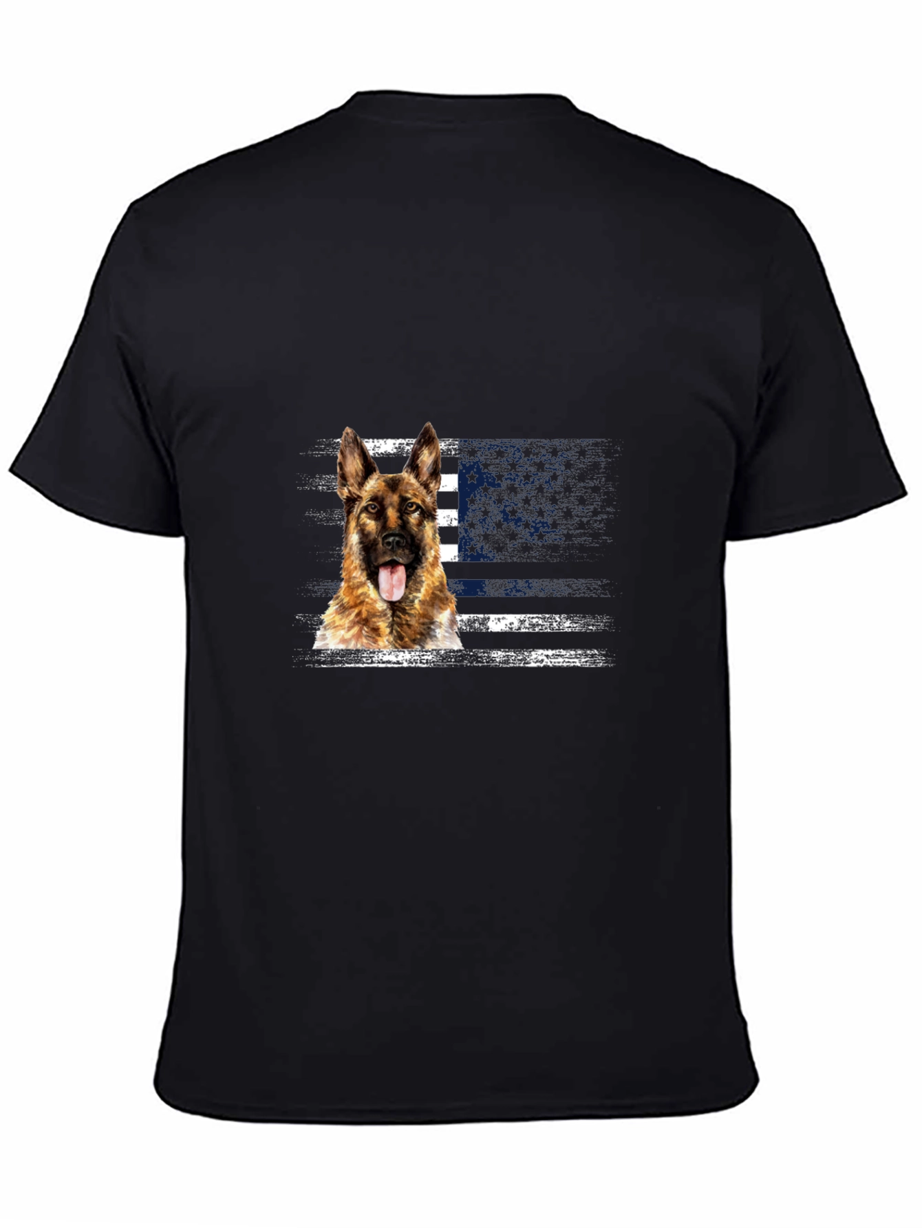 German Shepherd American Flag T-Shirt