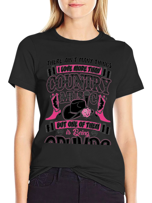 Country Music Loving Grandma Graphic T-Shirt