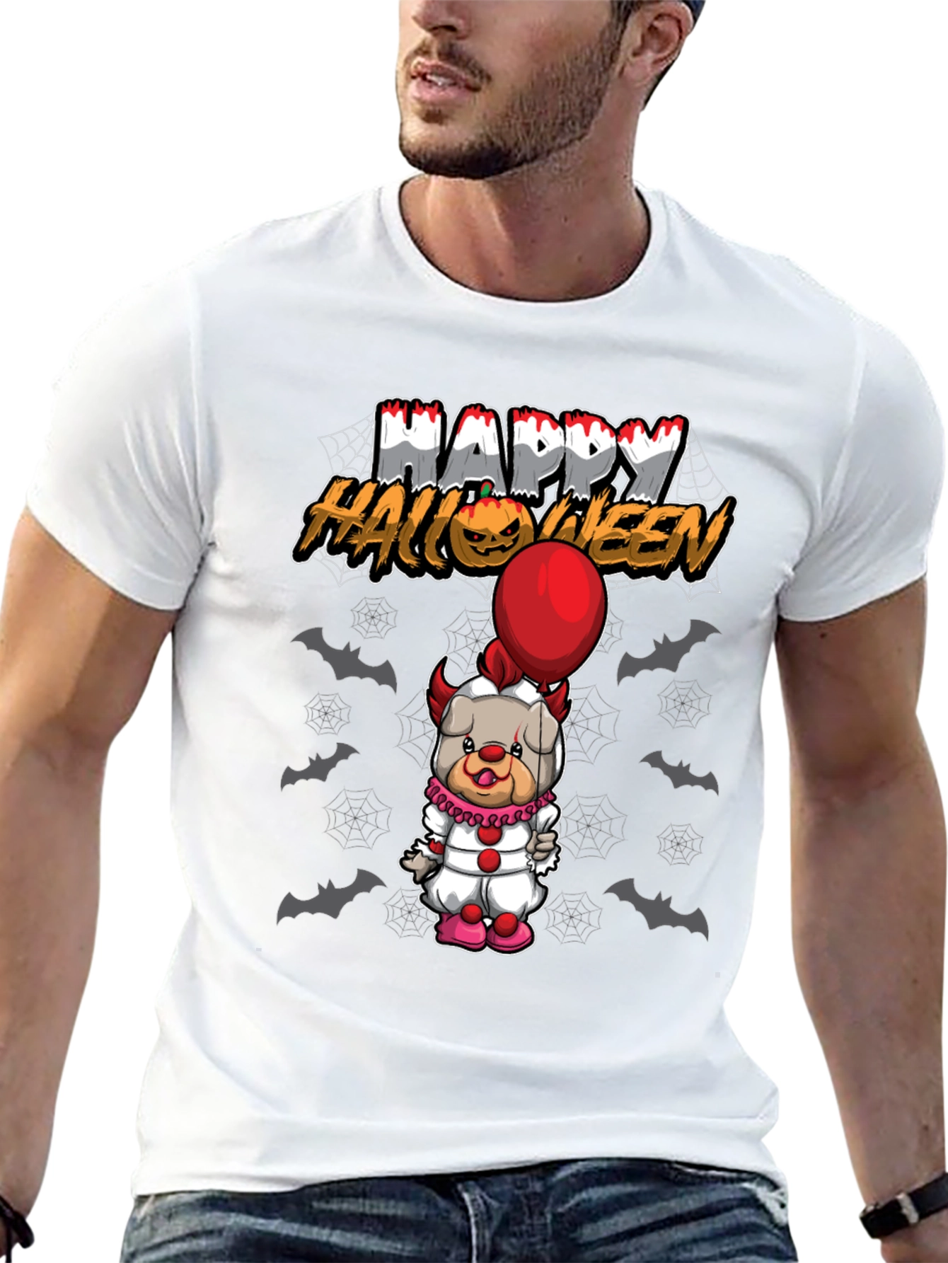 Happy Halloween Bulldog Clown T-Shirt