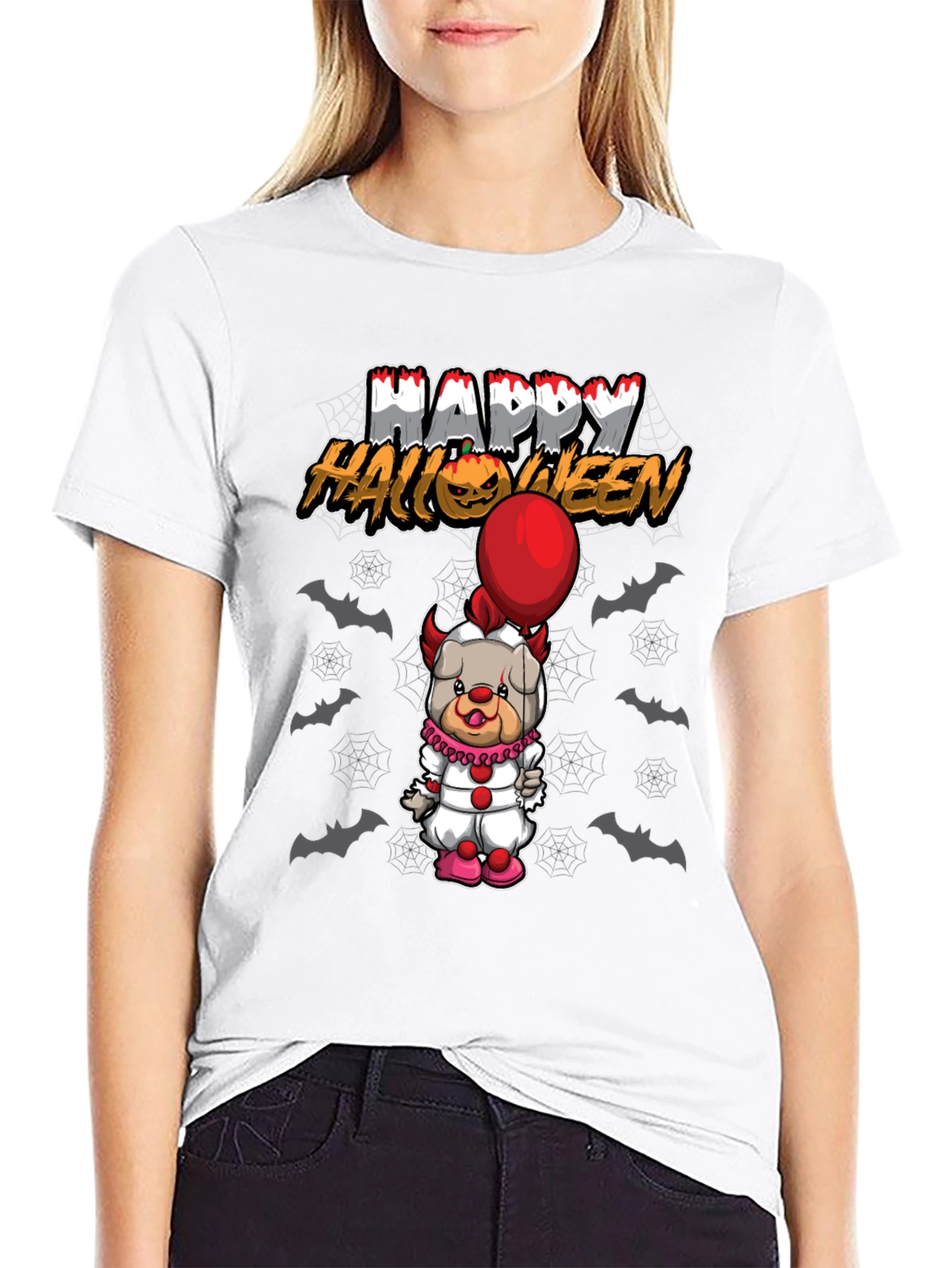 Happy Halloween Bulldog Clown T-Shirt