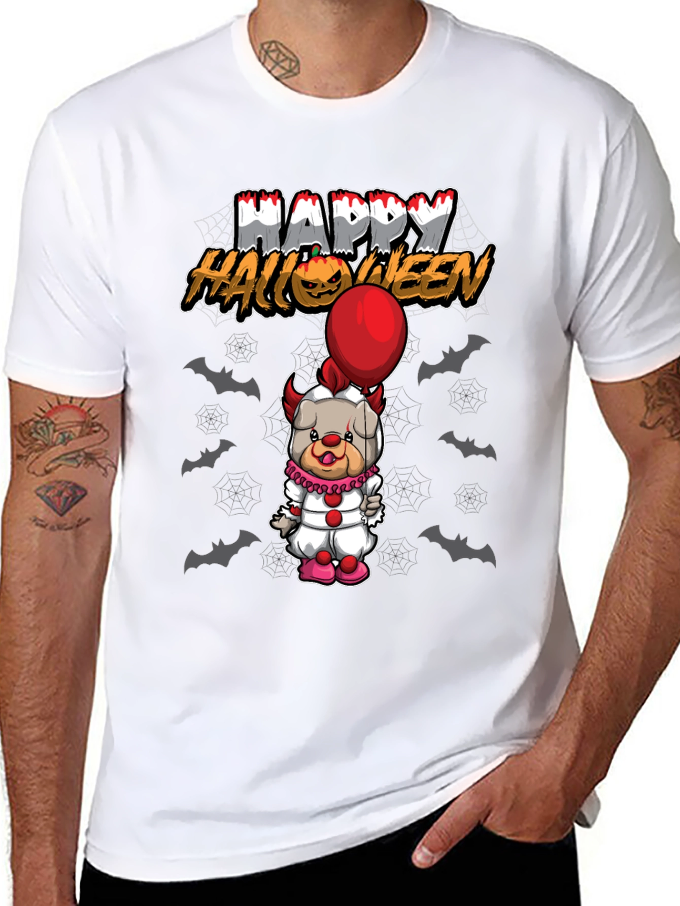 Happy Halloween Bulldog Clown T-Shirt