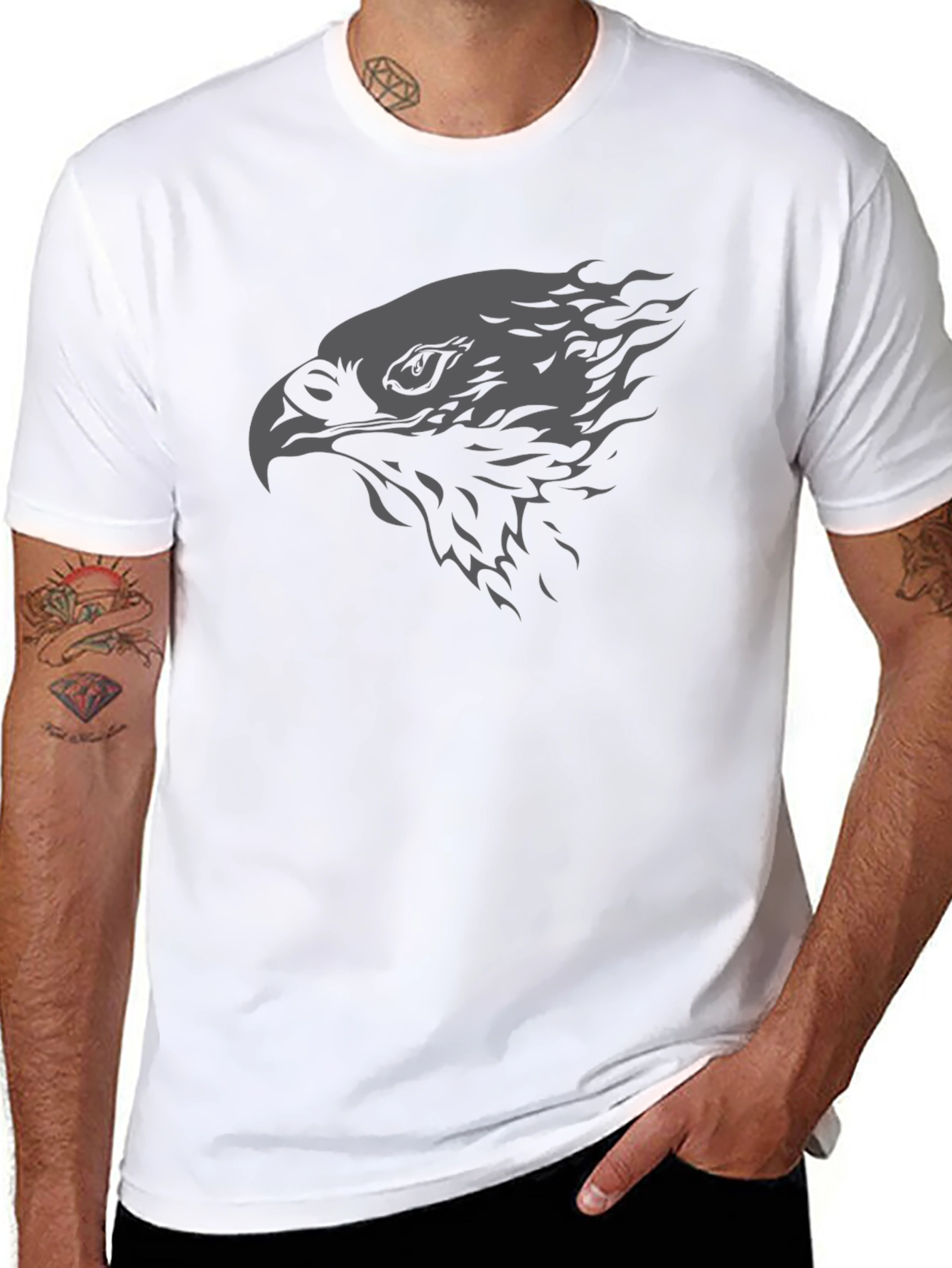 Mens Black Eagle Graphic Tee