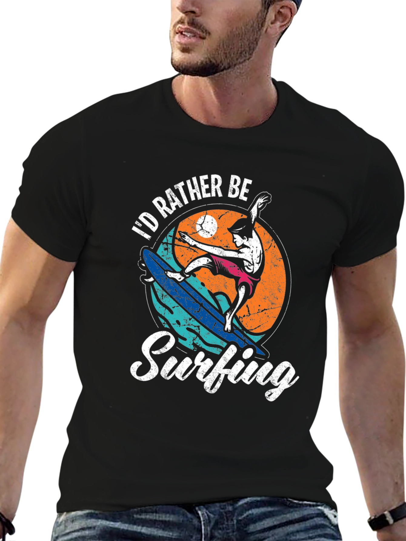 Id Rather Be Surfing Graphic Tee