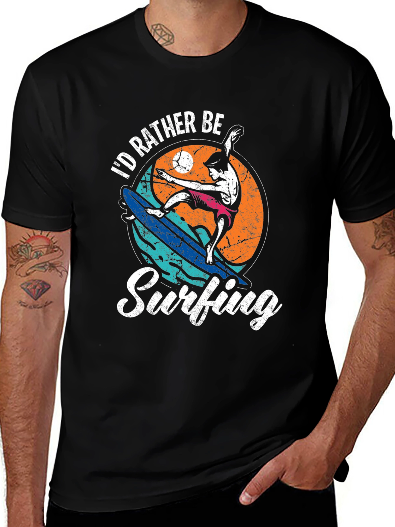 Id Rather Be Surfing Graphic Tee