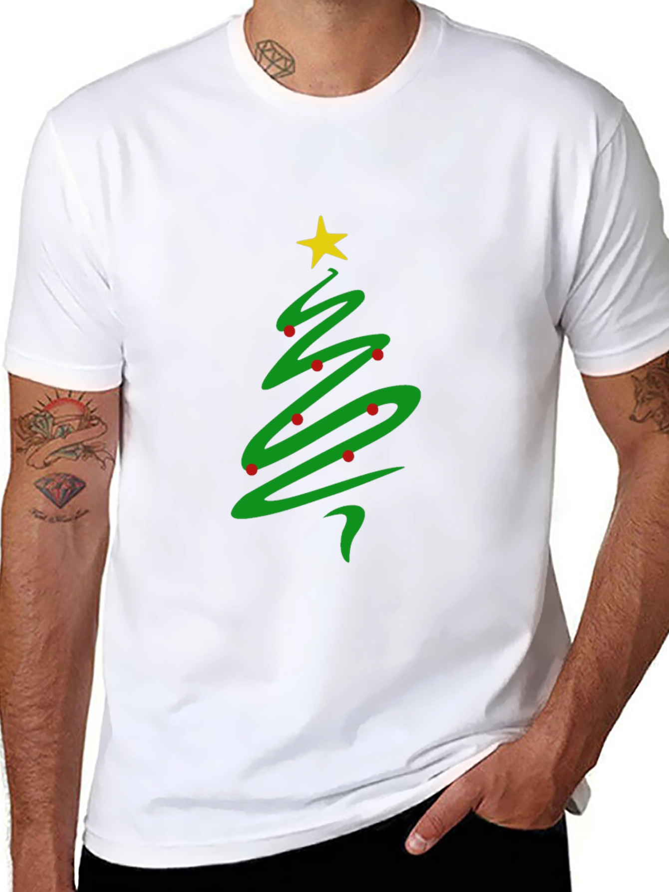 Christmas Tree Graphic Black T-Shirt