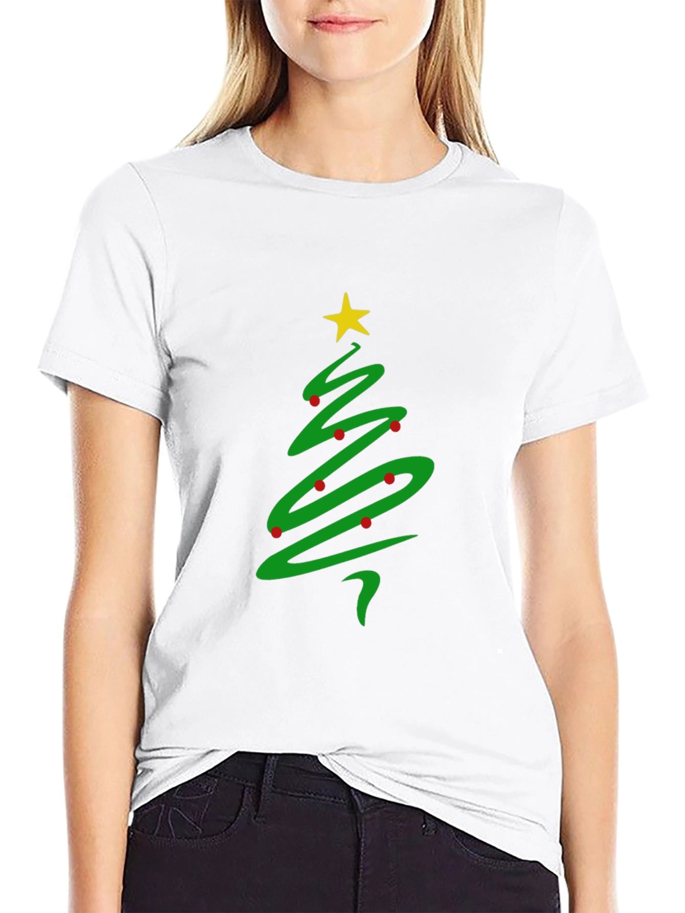 Christmas Tree Graphic Black T-Shirt
