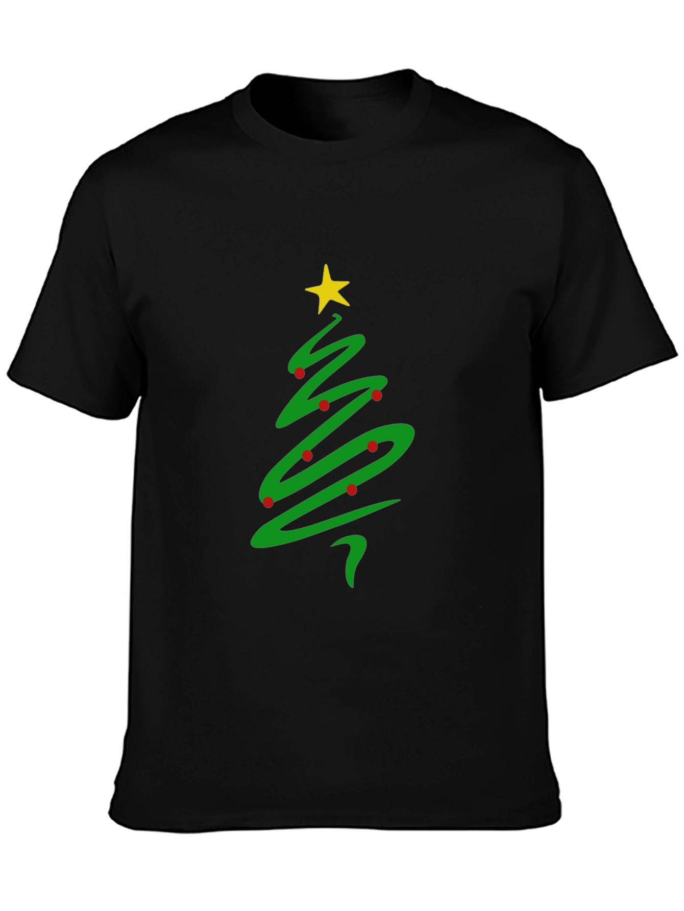 Christmas Tree Graphic Black T-Shirt
