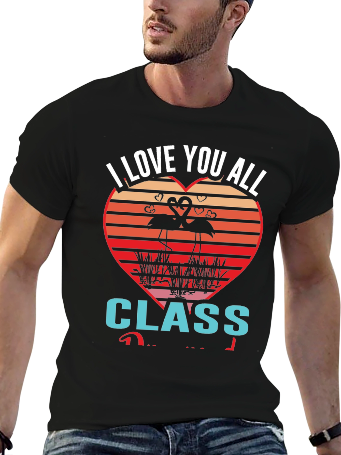 I Love You All Class Flamingo Graphic Tee