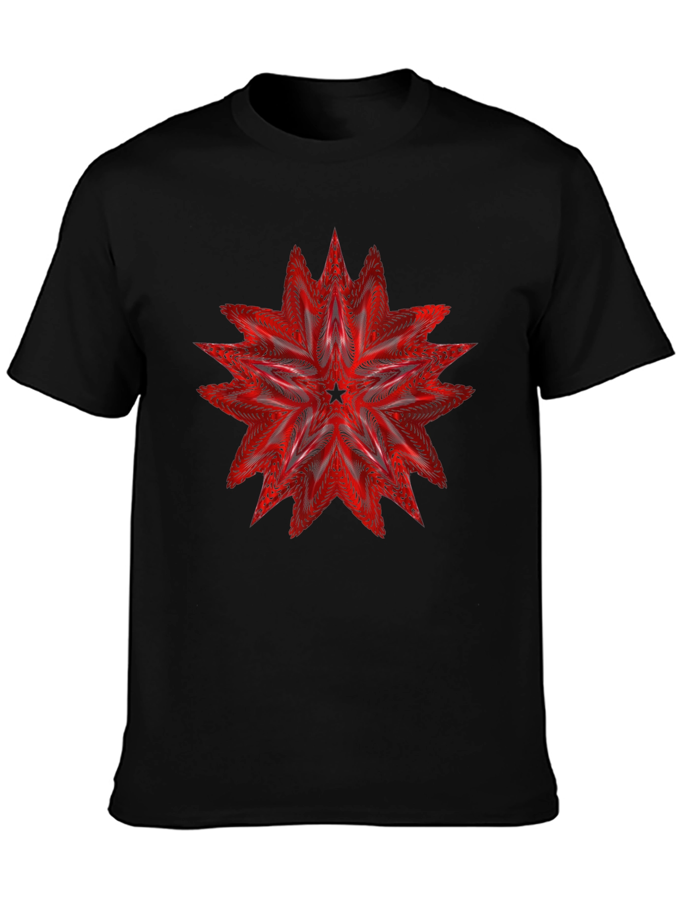 Abstract Star Graphic Tee - Mens Black T-Shirt