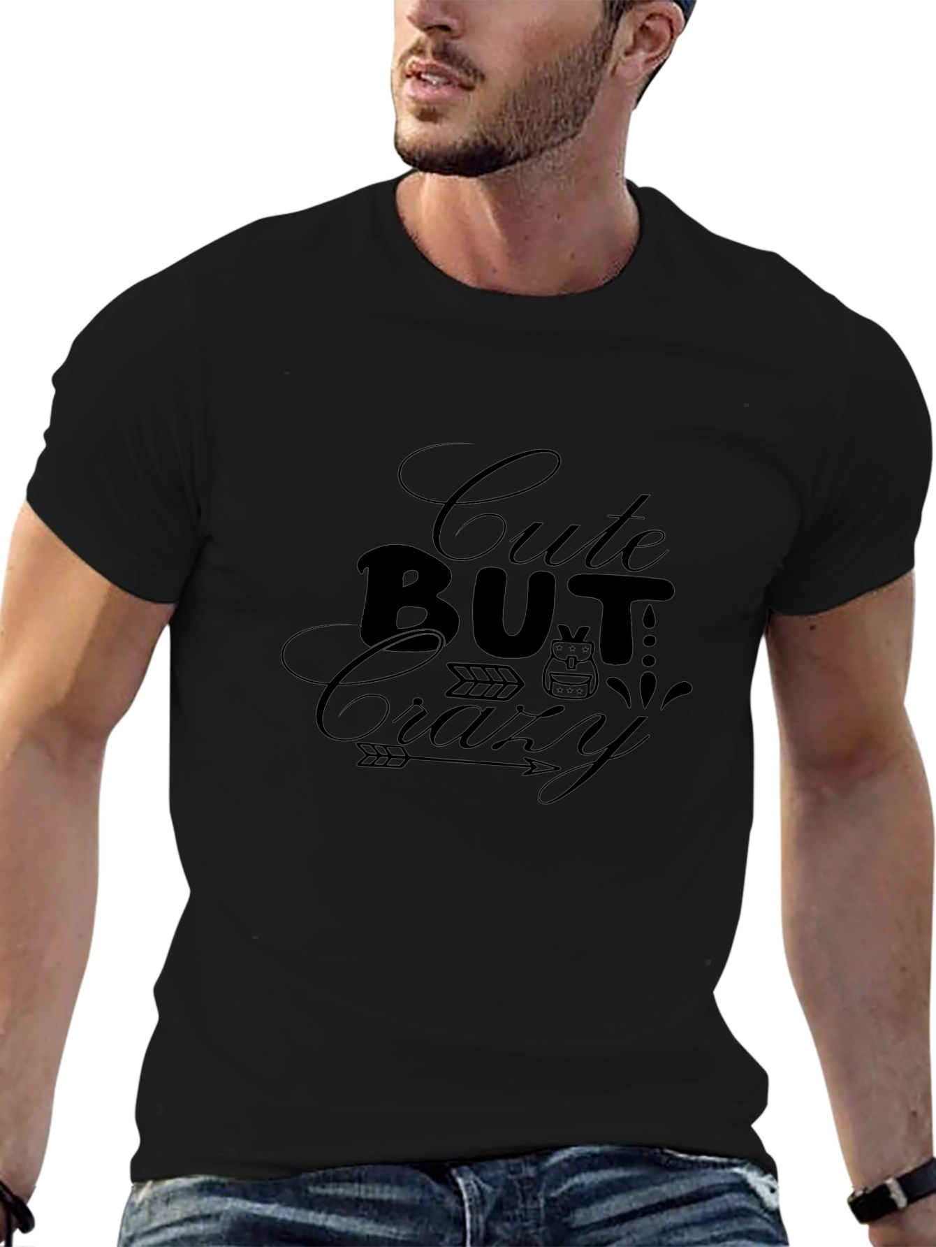 Cute But Crazy Black Graphic Tee