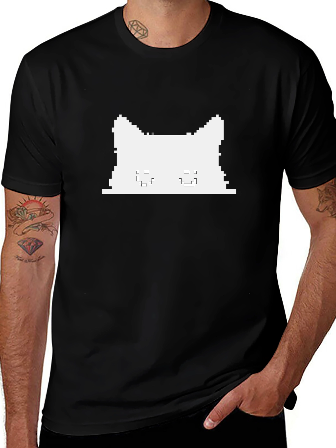 Pixel Cat T-Shirt - Retro Gaming Style
