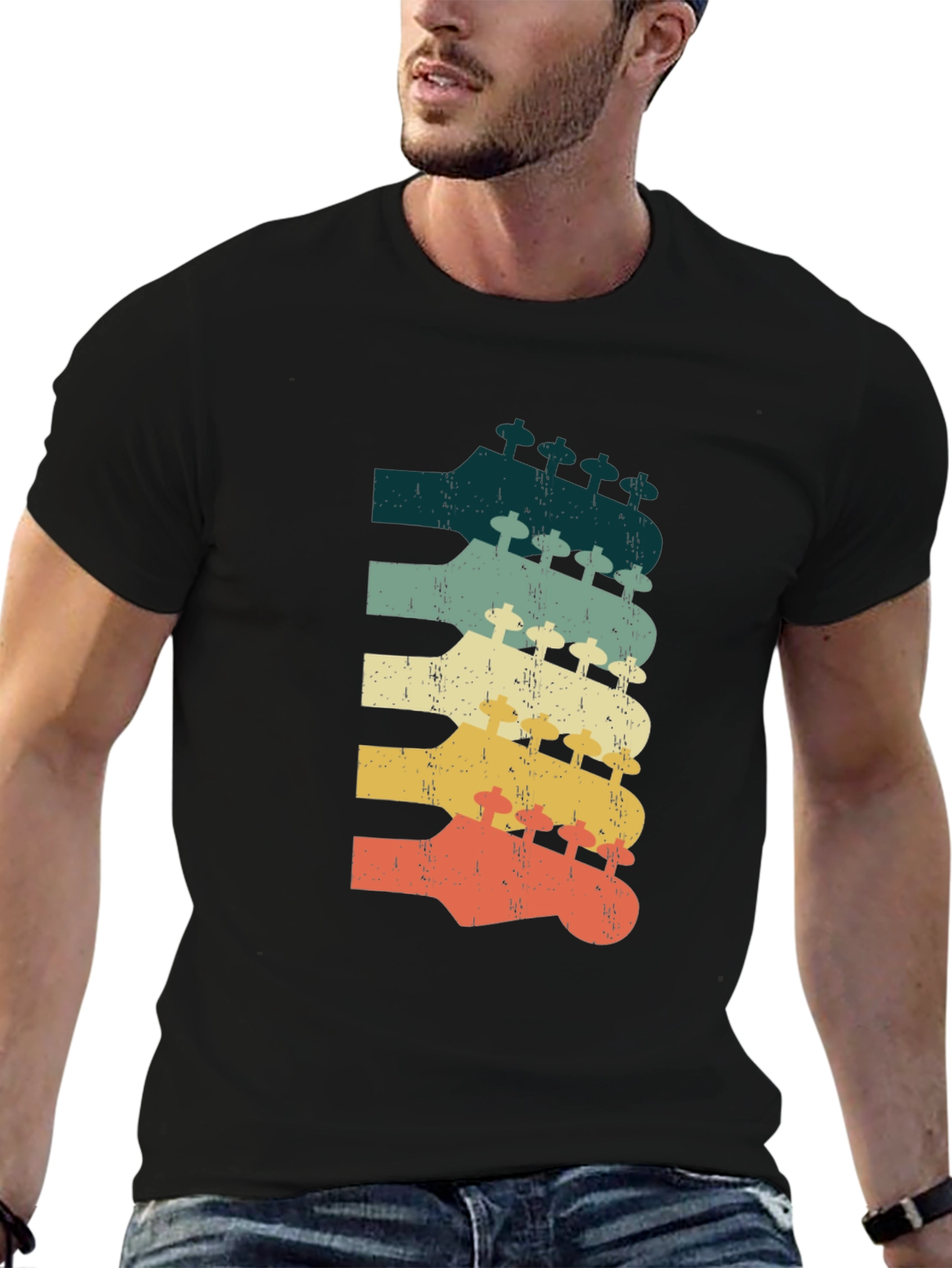 Retro Guitar Headstock Tee