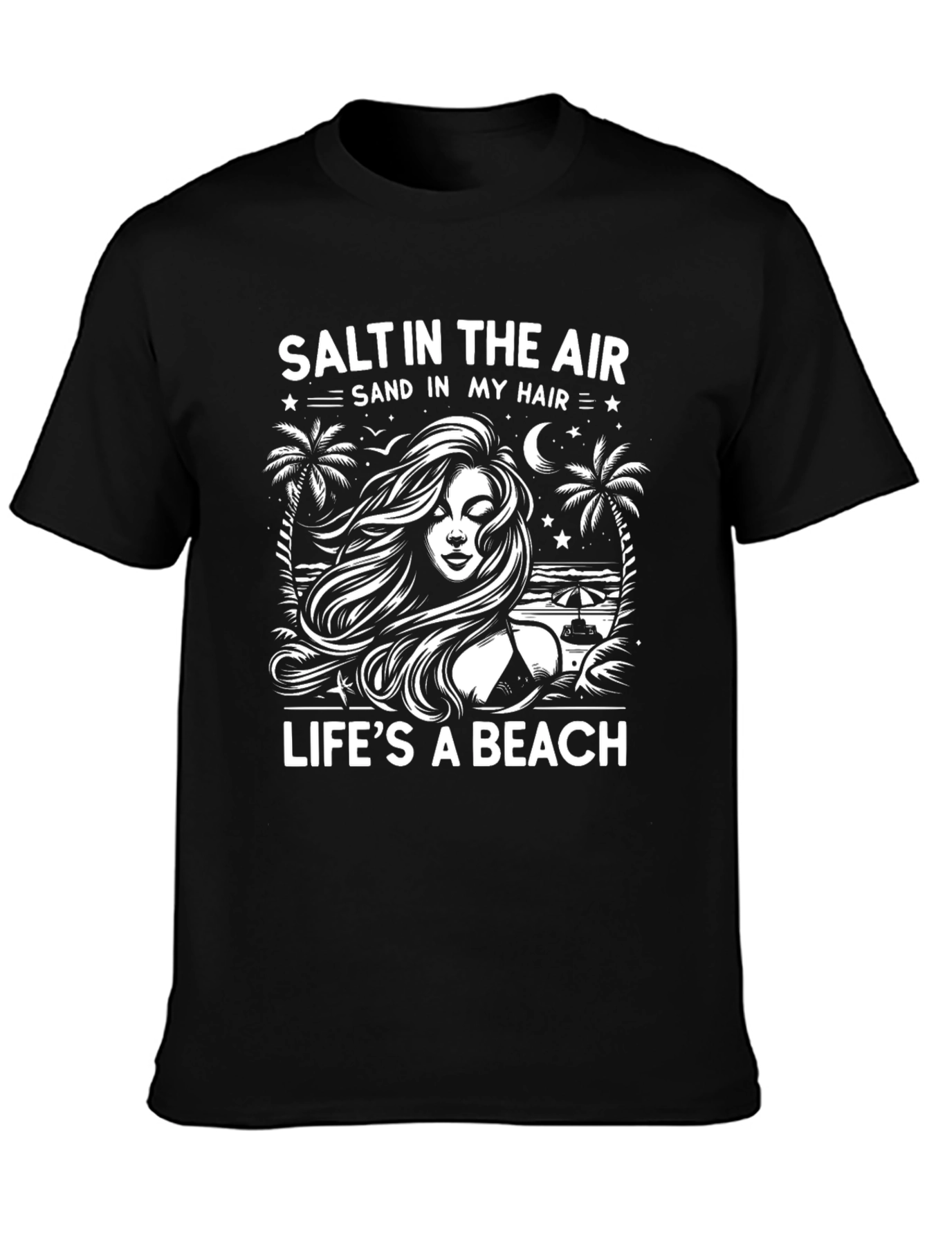 Salt in the Air Mens Black T-Shirt