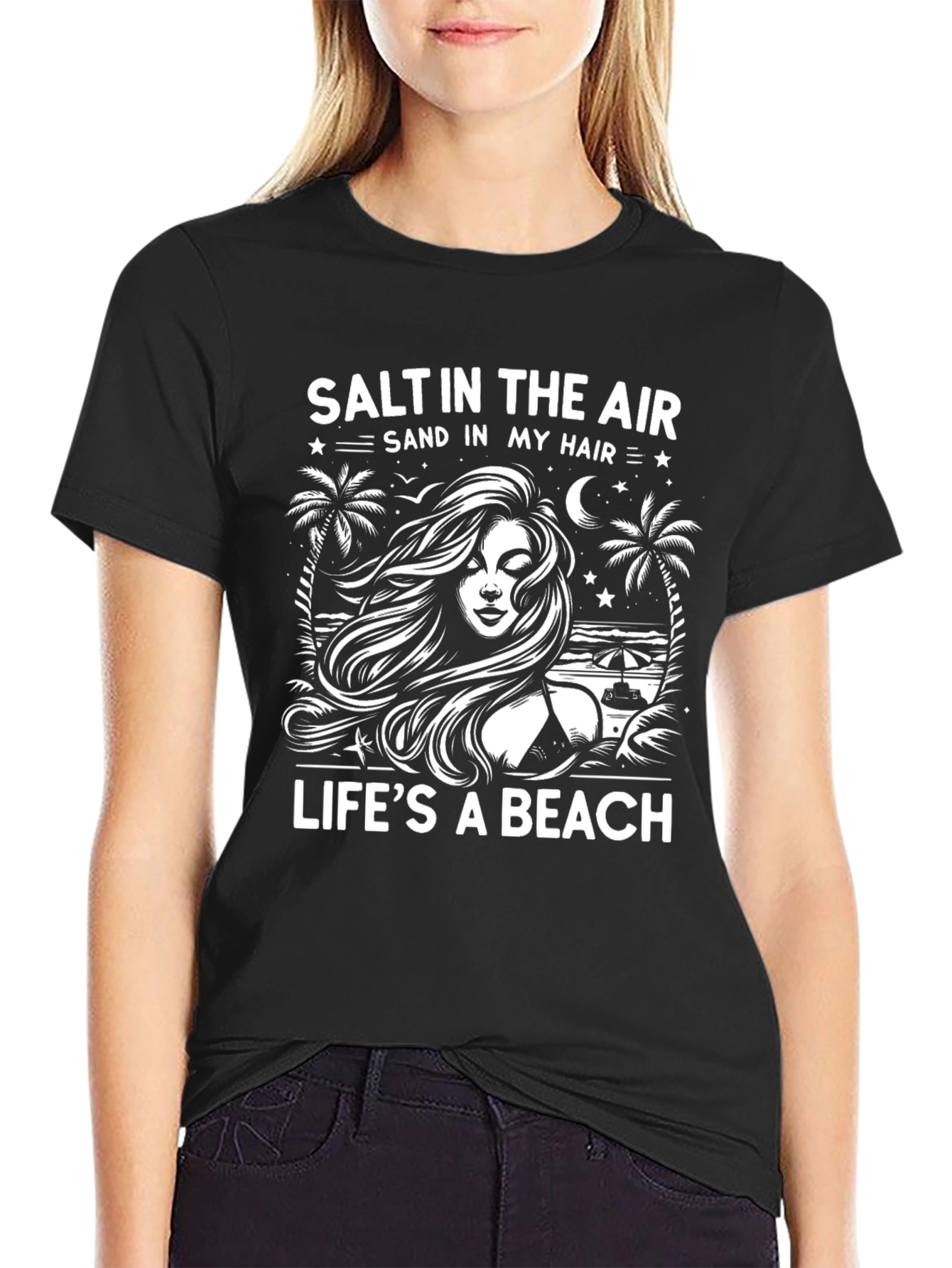 Salt in the Air Mens Black T-Shirt