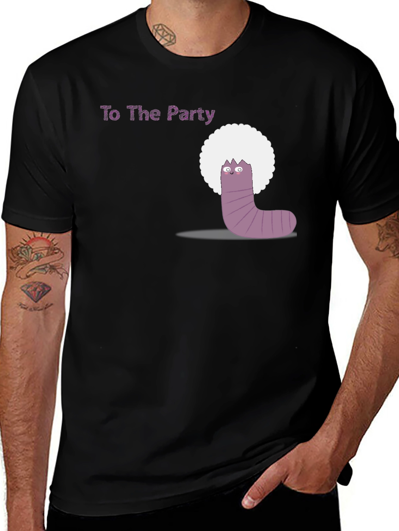 Party Worm Tee - Black Cotton T-Shirt
