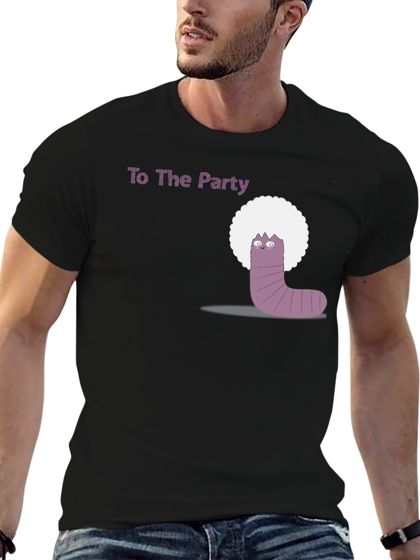 Party Worm Tee - Black Cotton T-Shirt