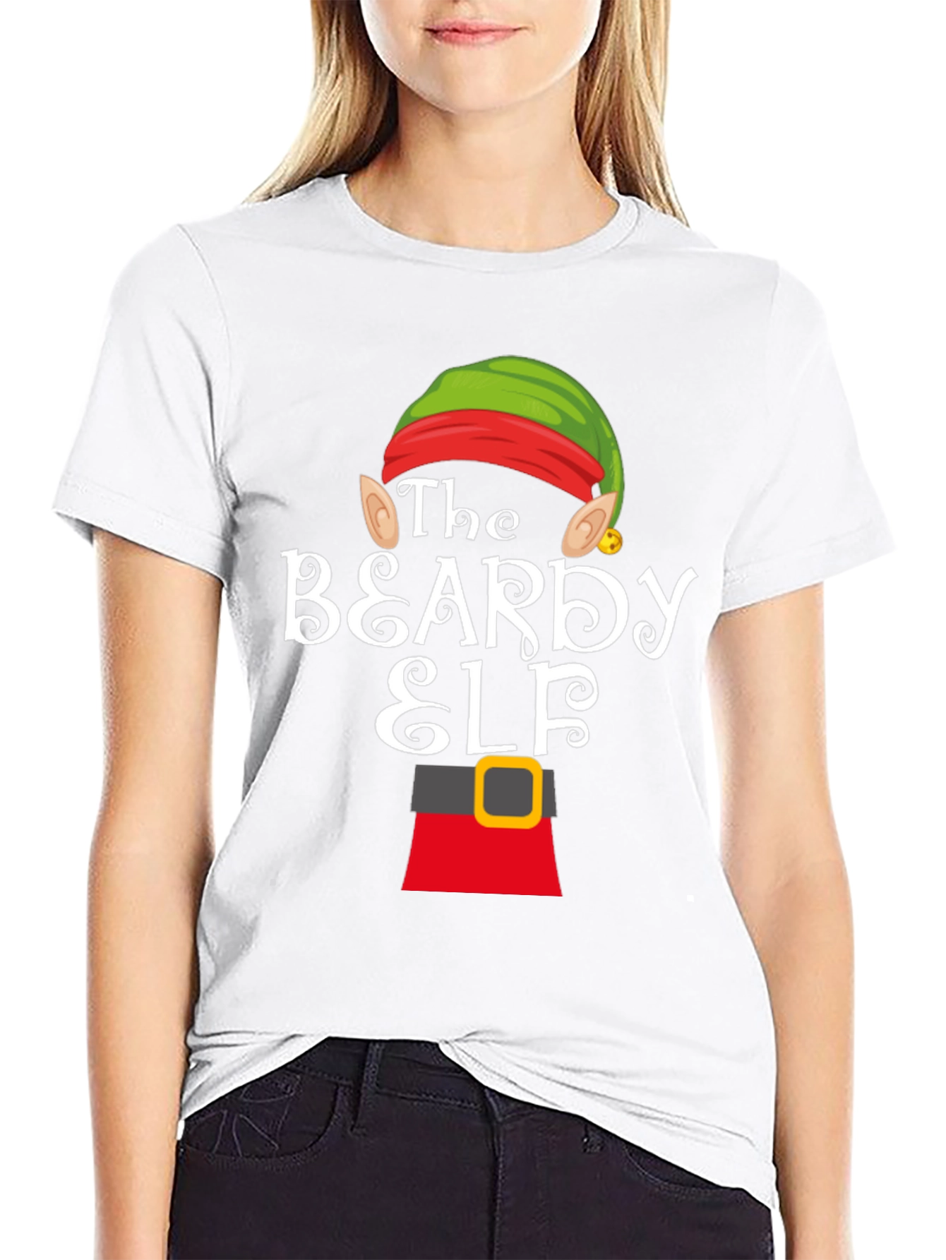 Beardy Elf Graphic T-Shirt - Festive Holiday Apparel