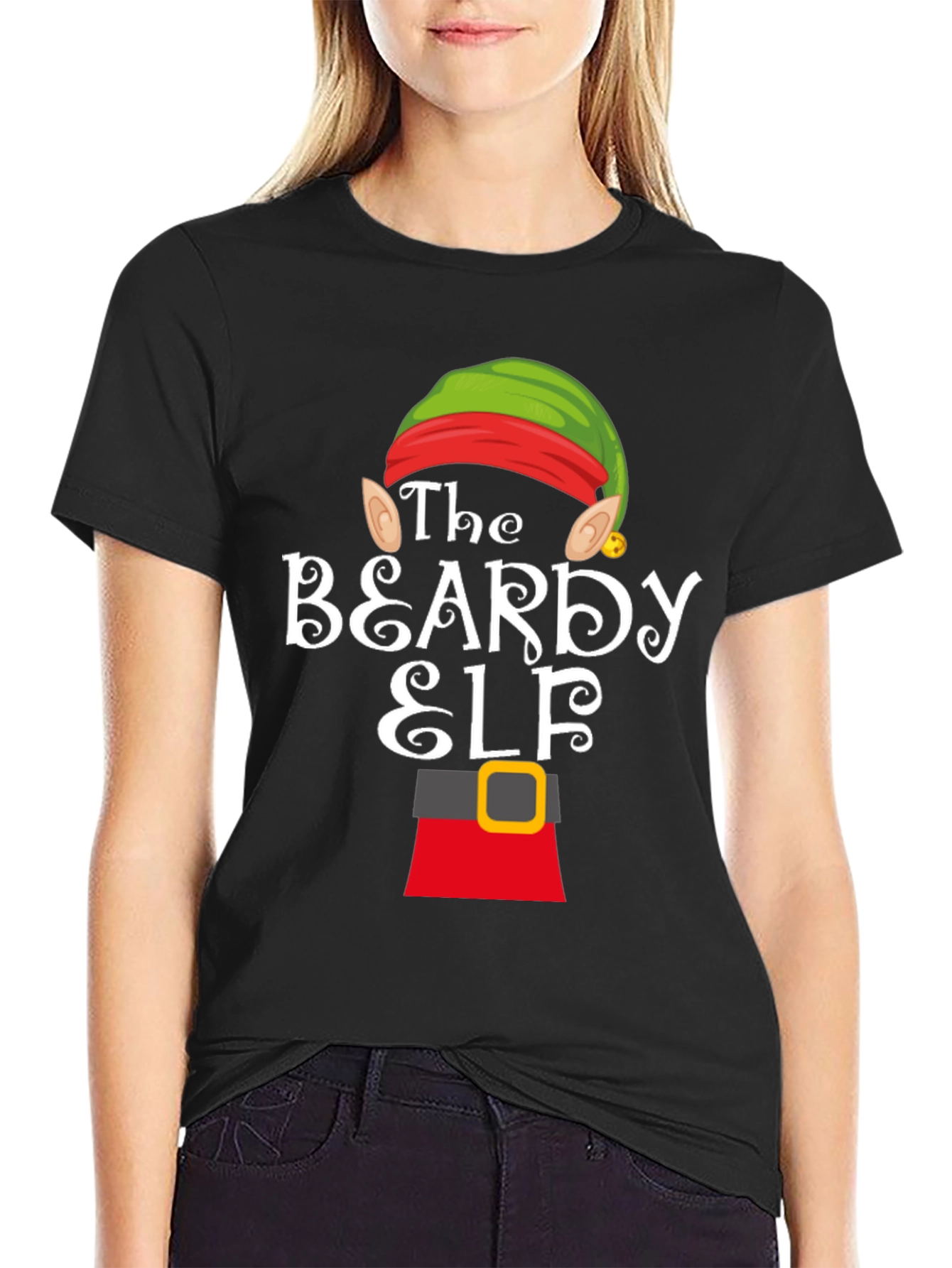 Beardy Elf Graphic T-Shirt - Festive Holiday Apparel