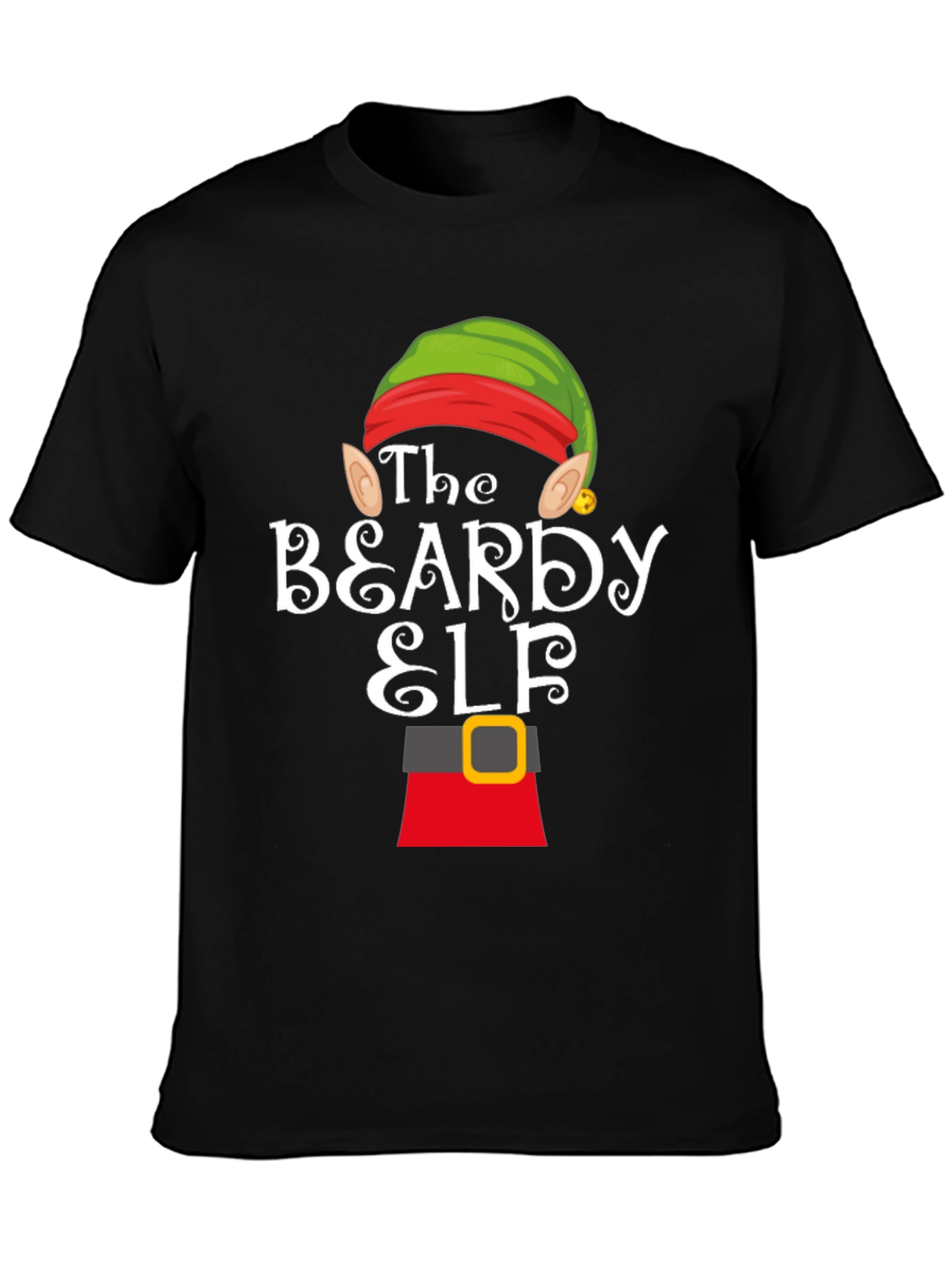 Beardy Elf Graphic T-Shirt - Festive Holiday Apparel
