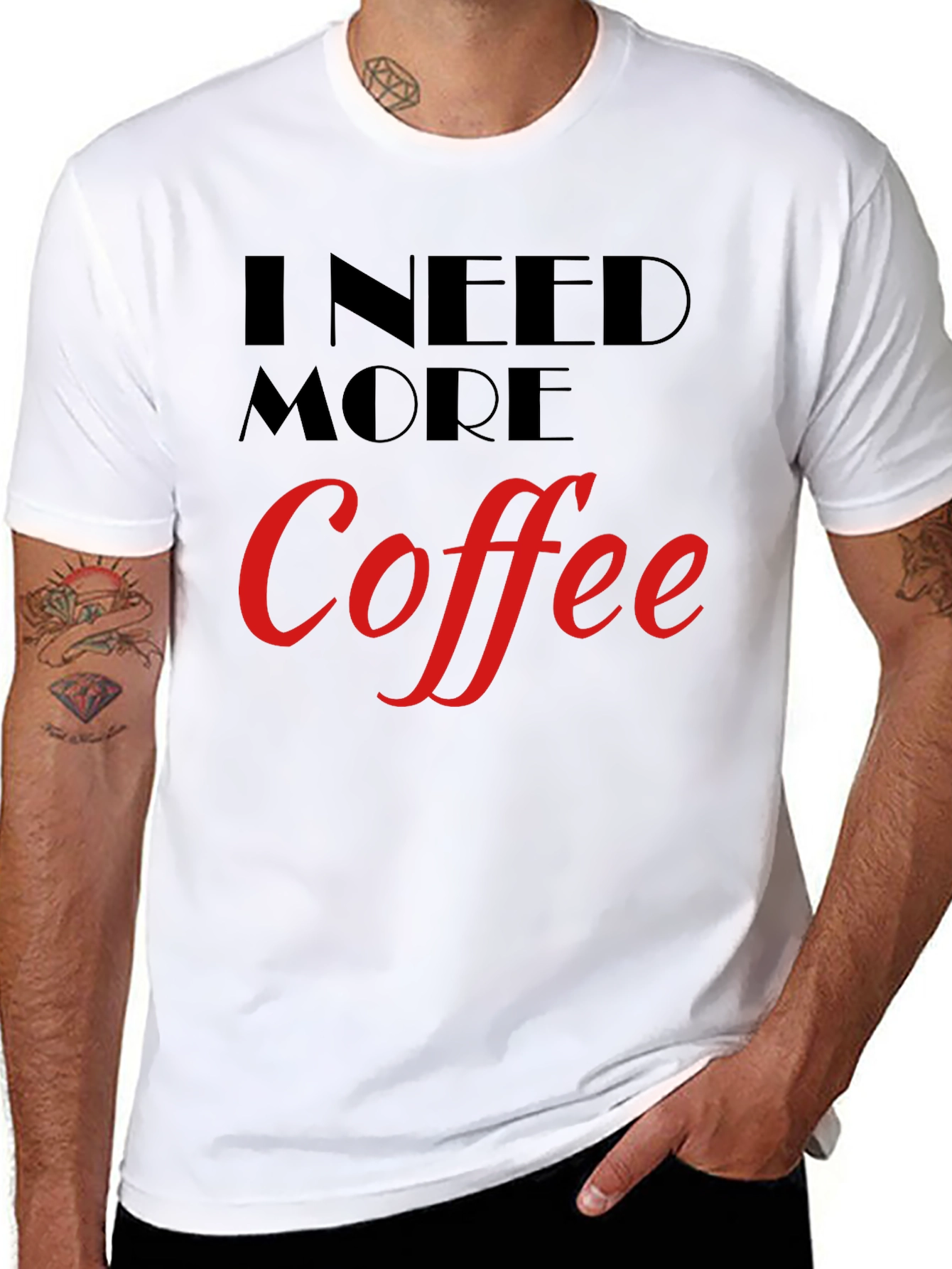 I Need More Coffee Graphic Tee - Black