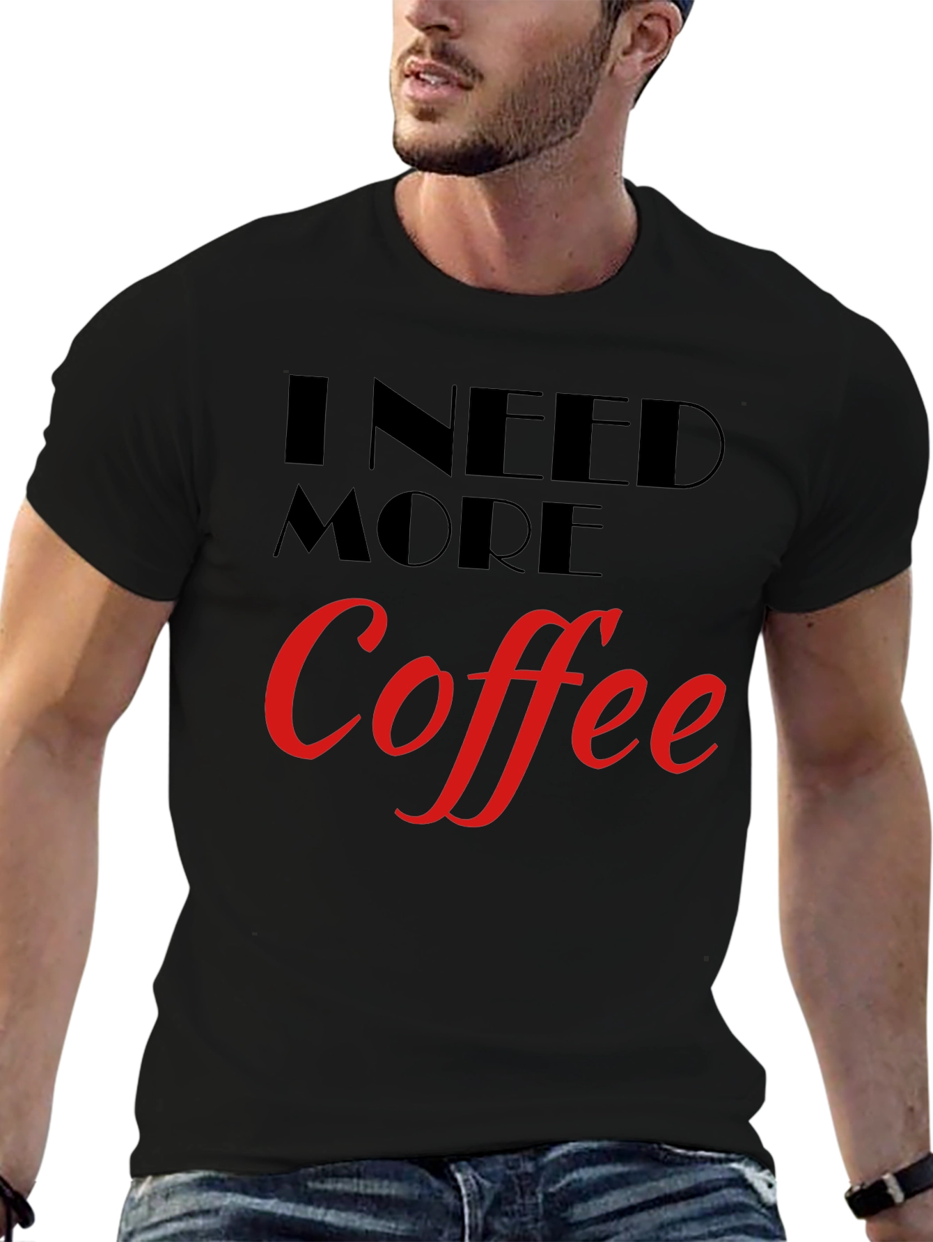 I Need More Coffee Graphic Tee - Black