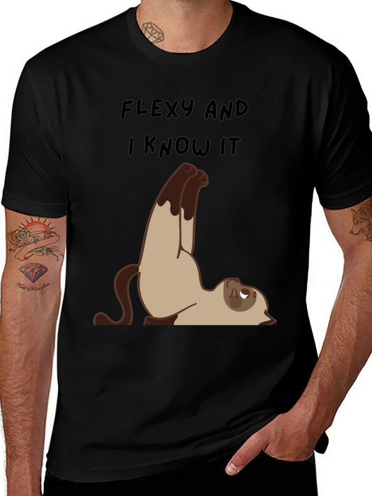 Flexy Cat Yoga T-Shirt - Funny Graphic Tee