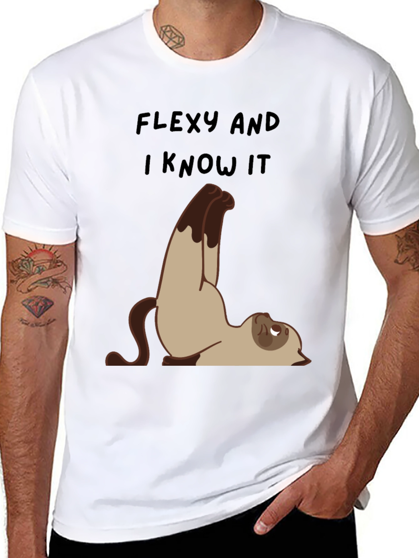 Flexy Cat Yoga T-Shirt - Funny Graphic Tee