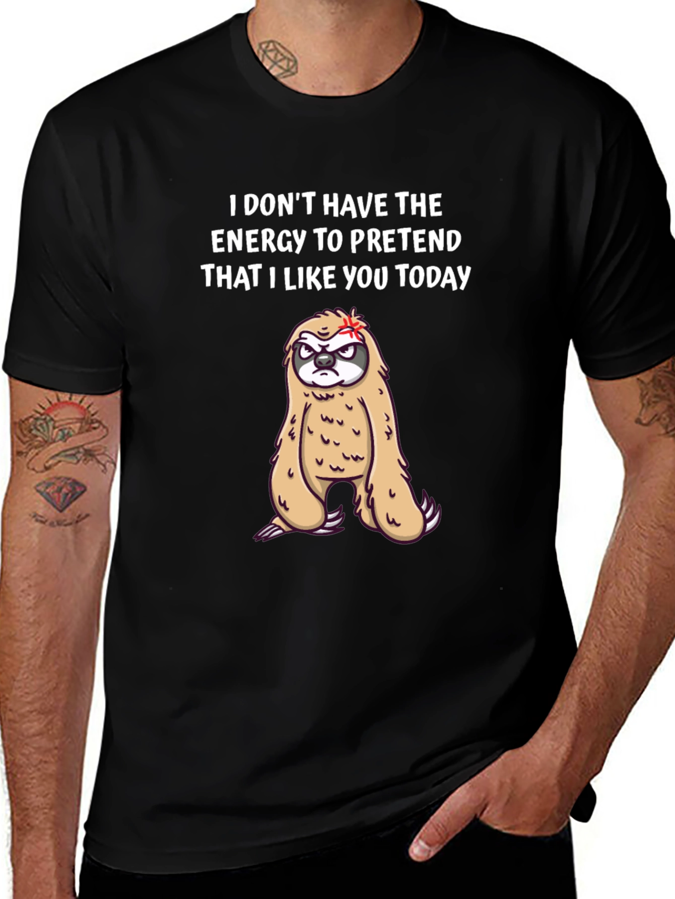 Funny Sloth Graphic T-Shirt - Introvert Humor Tee