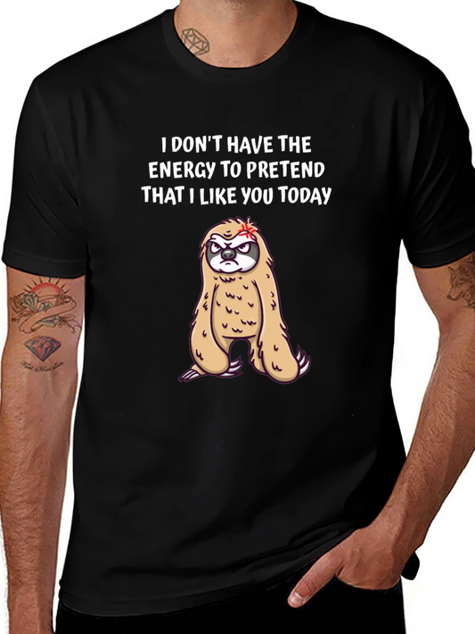 Funny Sloth Graphic T-Shirt - Introvert Humor Tee