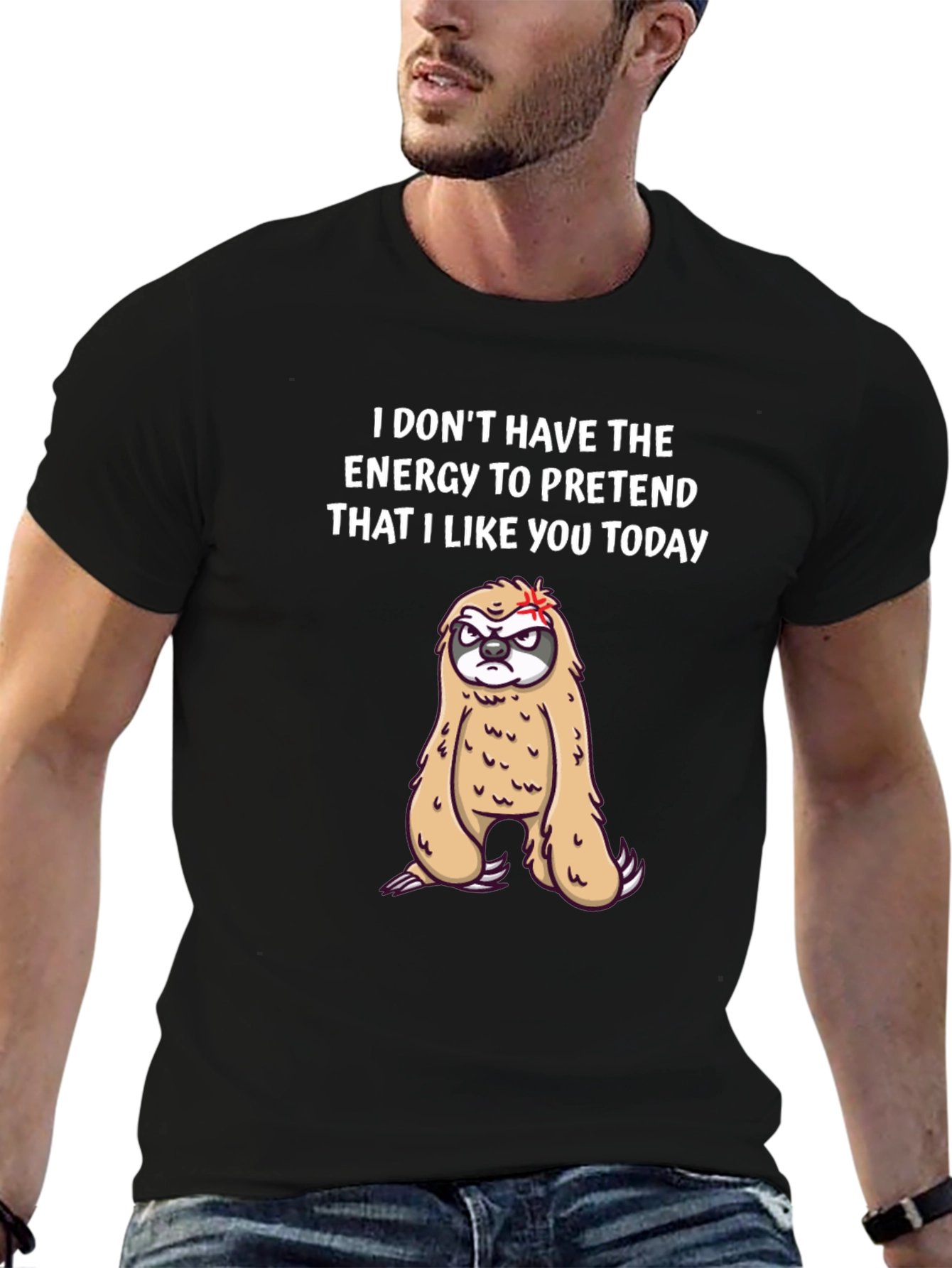 Funny Sloth Graphic T-Shirt - Introvert Humor Tee