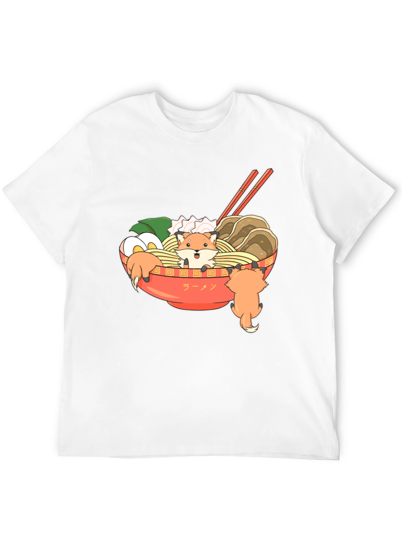 Ramen Fox Graphic T-Shirt - Cute Anime Style Tee