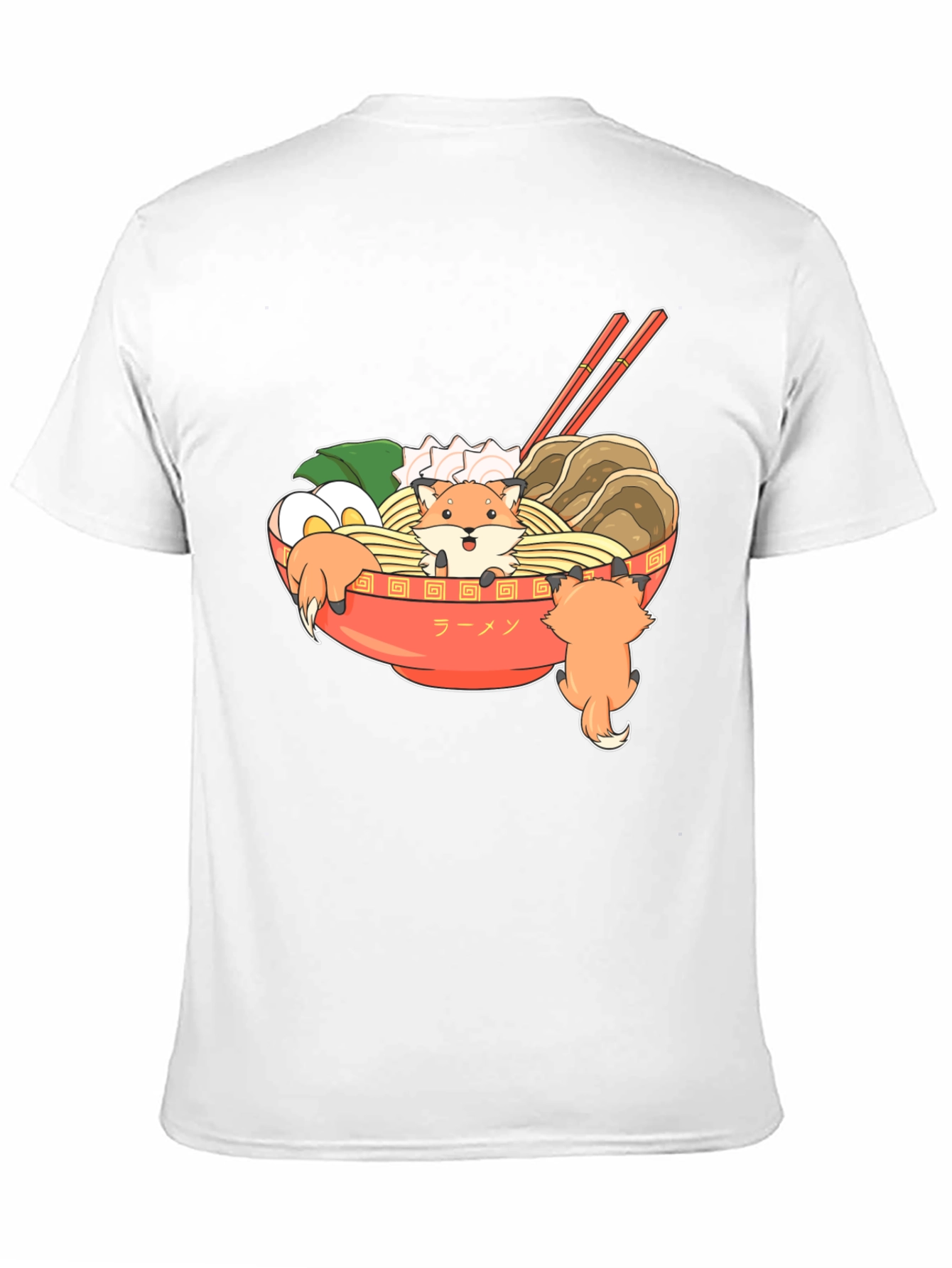 Ramen Fox Graphic T-Shirt - Cute Anime Style Tee