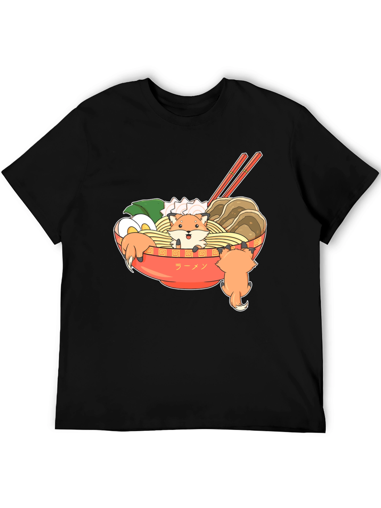 Ramen Fox Graphic T-Shirt - Cute Anime Style Tee