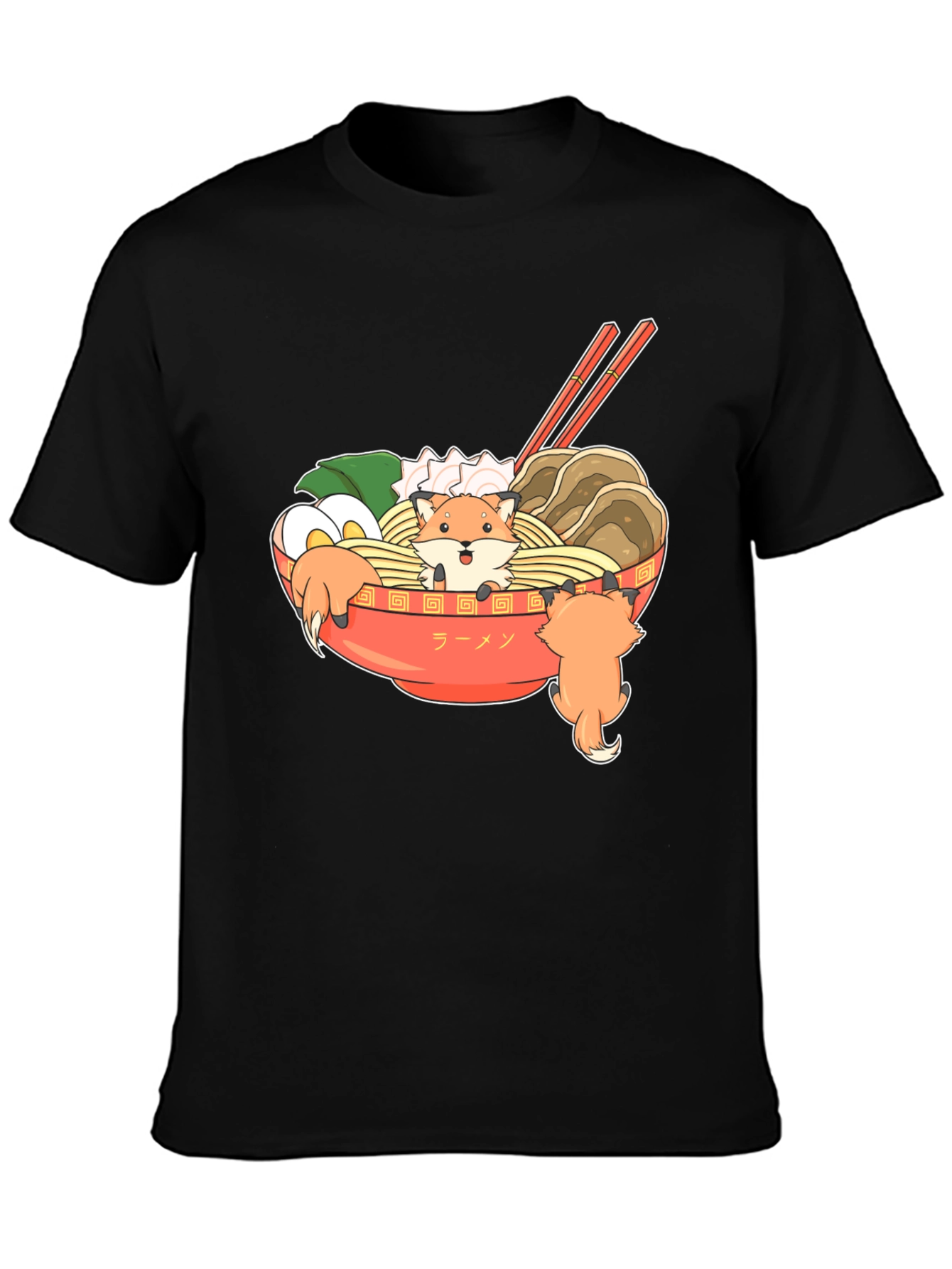 Ramen Fox Graphic T-Shirt - Cute Anime Style Tee