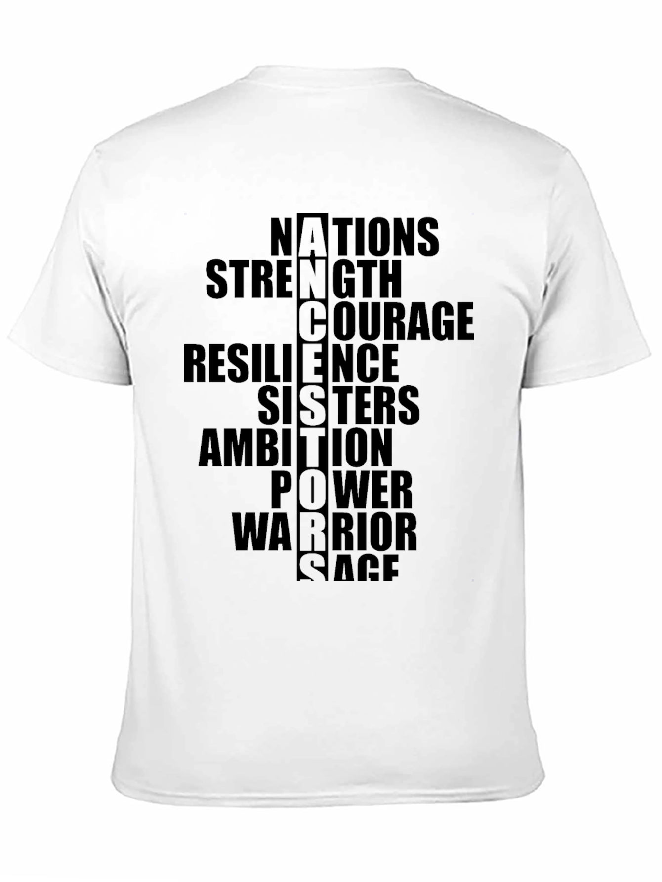 Empowering Word Art Graphic Tee - Black