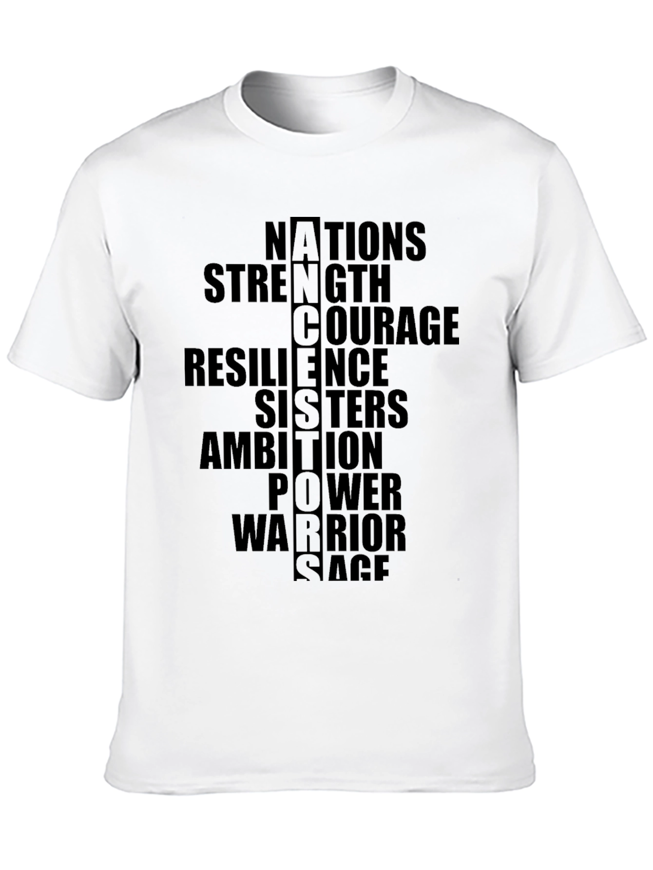 Empowering Word Art Graphic Tee - Black
