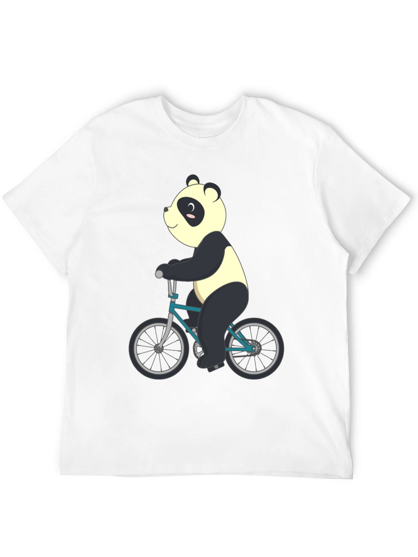 Panda on Bike Graphic Tee - Mens Black T-Shirt