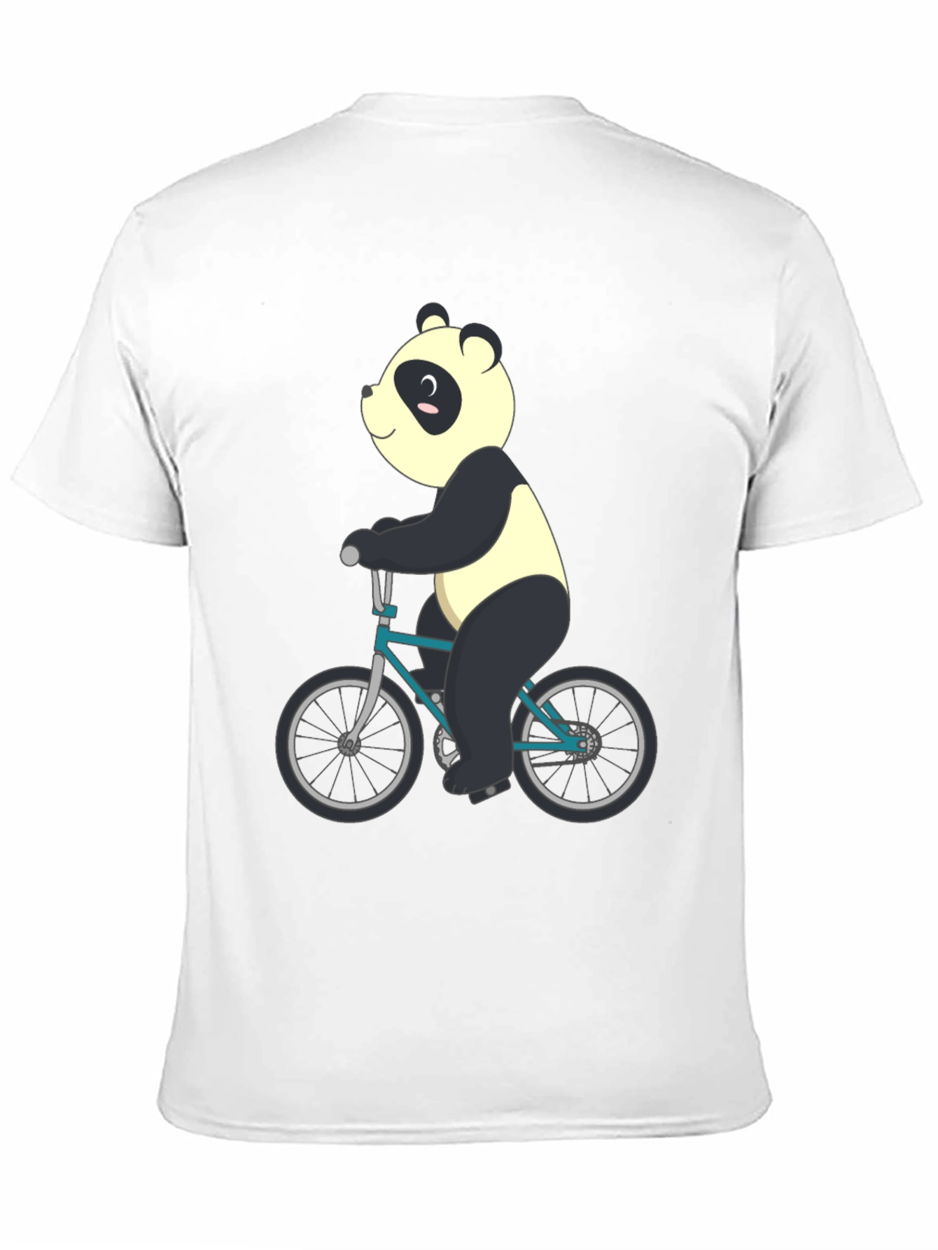 Panda on Bike Graphic Tee - Mens Black T-Shirt
